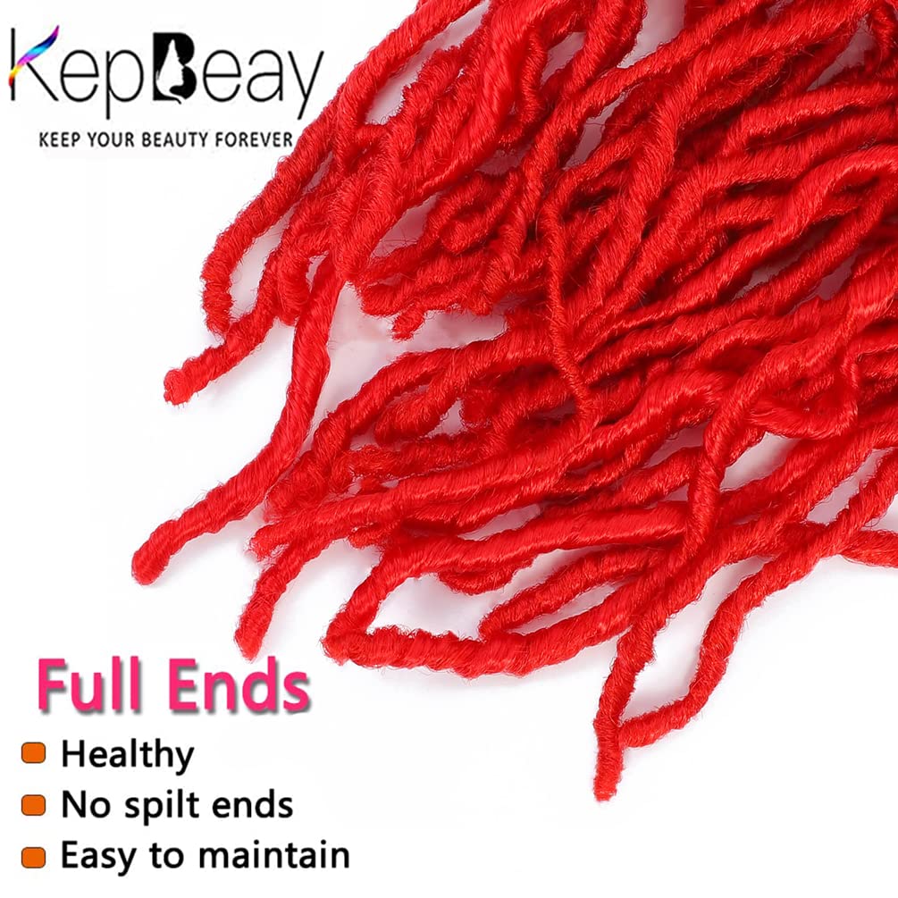 24Inch Soft Locs Crochet Hair 2 Packs Faux Locs Crochet Hair (24 Inch (Pack of 2), Red) …