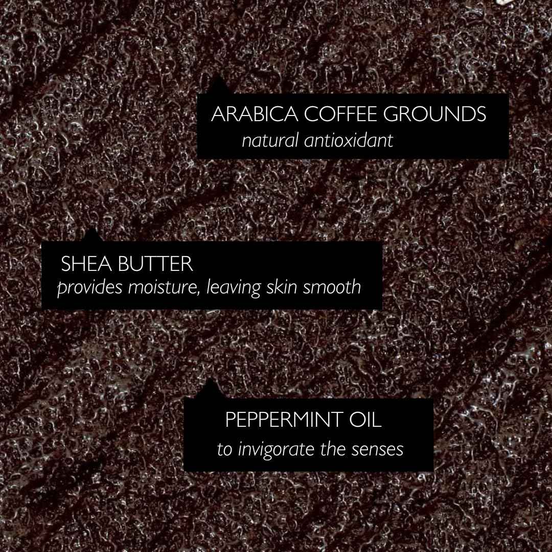 UpCircle Exfoliating Coffee Body Scrub with Peppermint 220ml - Sea Salt, Eucalyptus + Coconut Oil - Exfoliates Your Skin + Improves Circulation - Natural, Vegan Exfoliator For Soft, Smooth Skin