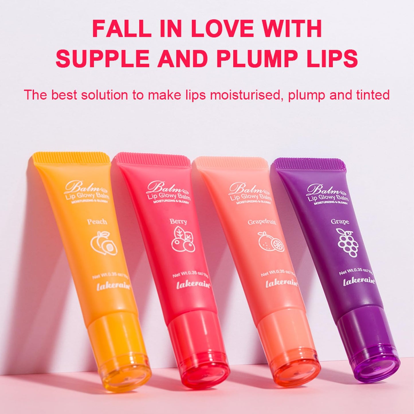 Lip Glowy Balm Hydrating Sleeping Lip Mask, Shine Glossy Finish Lip Oil - Reduce Lip Lines, Enhance Lip Color, Moisturizing & Plump Dry Chapped Lips Care Non-Sticky Lip Balm (#4 Grape)