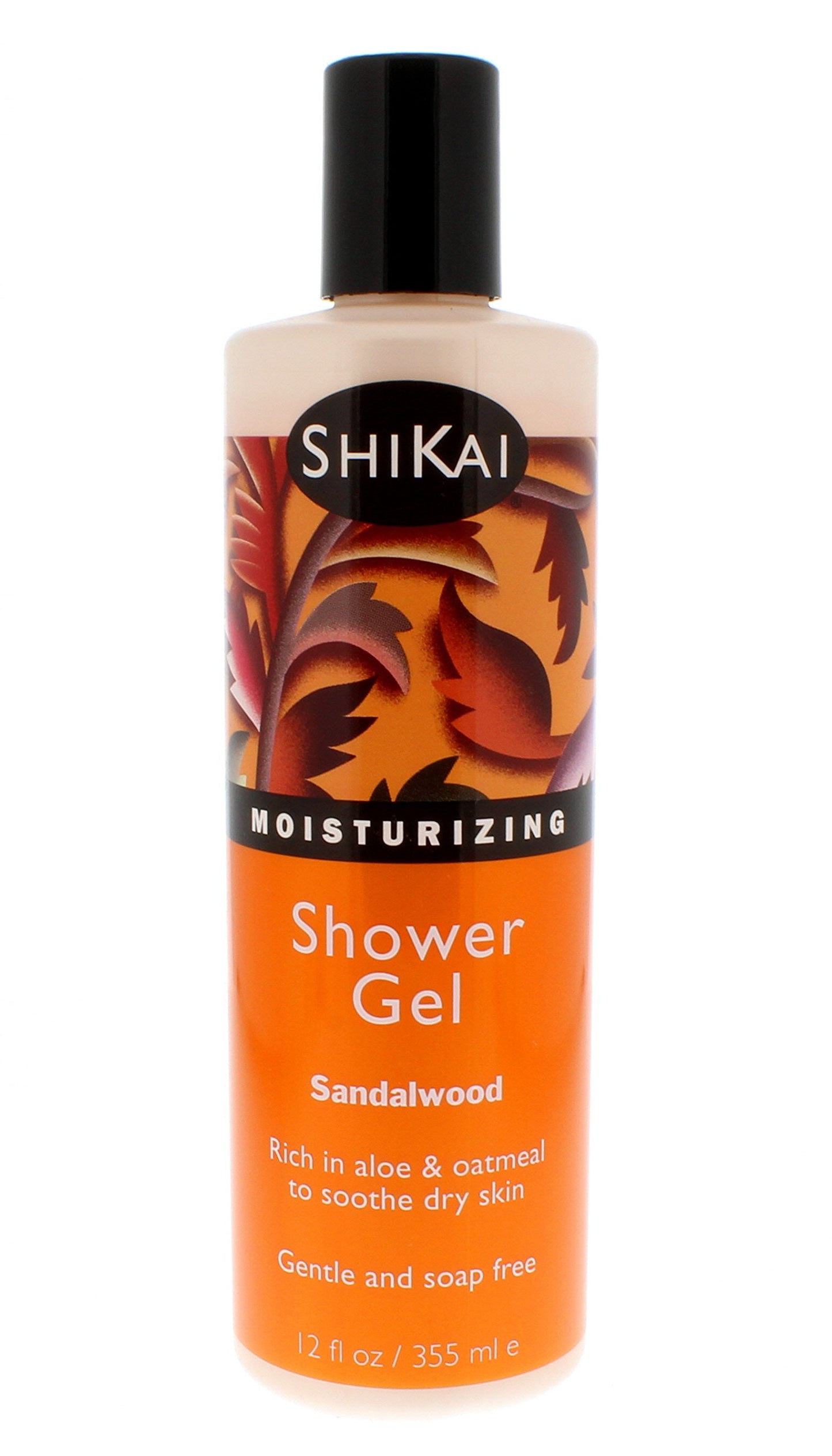 ShiKai Daily Moisturizing Shower Gel (Sandalwood, 12oz, Pack of 3) | Gentle Formula | Aloe Vera & Oatmeal for Soft, Healthy Skin | Dry Skin Relief