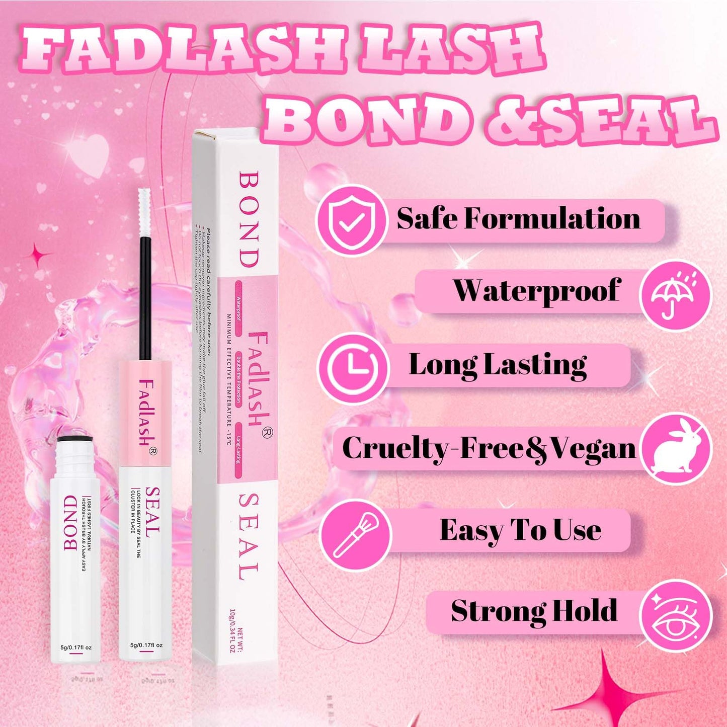 FADLASH Lash Extension Kit 80D+100D Lash Clusters D Curl Lash Cluster Kit DIY Eyelash Extension Kit with Lash Bond and Seal Lash Tweezers 3D Effect fluffy Cluster Lashes(80+100D Kit, Mix 8-16mm)