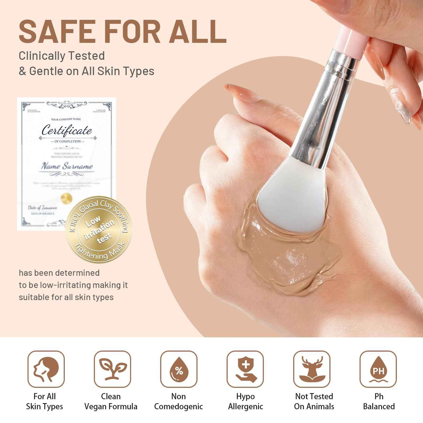 ICIKOL Large Clay Mask for Face, 15 Minutes Visible Pore Minimizing, Sebum Controling and Age-Defying Mud Masks, Brush Included, Red, 5.3 oz