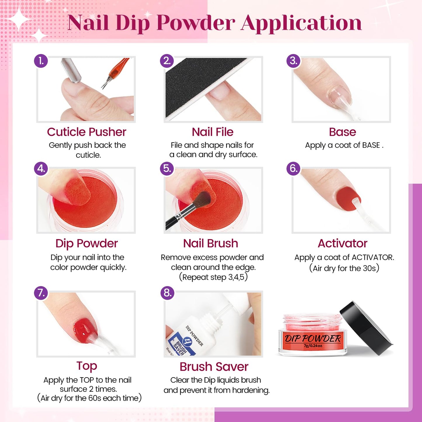 OpenLive 60Pcs Nail Dip Powder Kit—Suitable For Professionals And Beginners, a Good Choice For a Gift For a Lady!