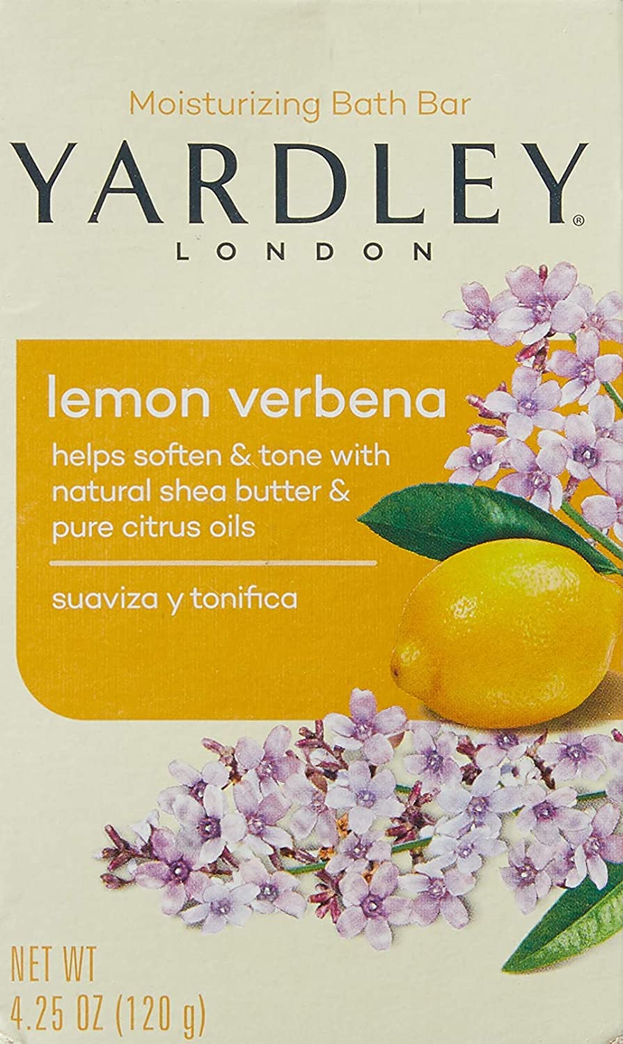 Yardley London Lemon Verbena with Shea Butter & Pure Citrus Oil Moisturizing Bar 4.25 ozr (Pack of 12)