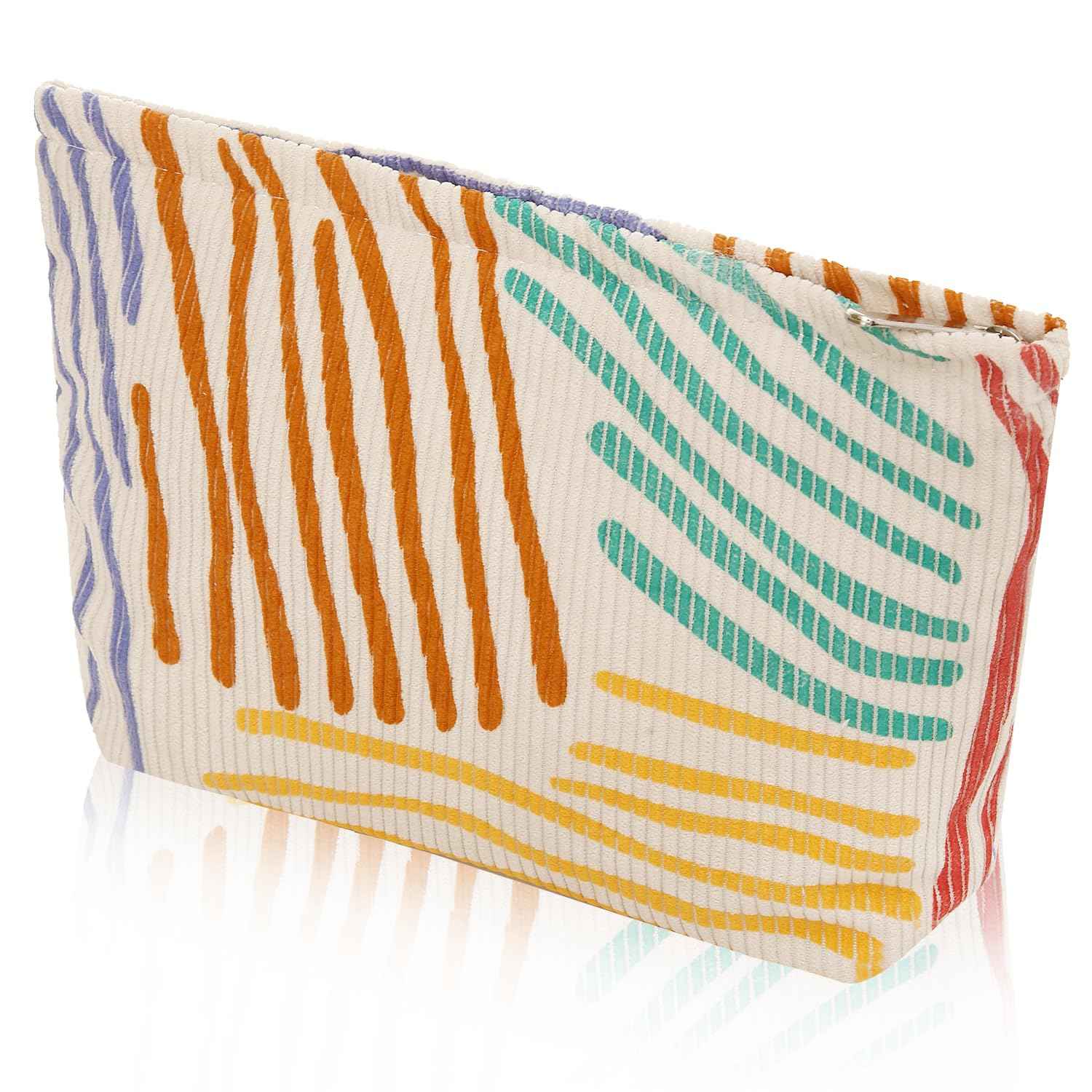 Wudimeitt Cosmetic bag Makeup bag Preppy Cute Corduroy Toiletry bag for women travel essentials (Graffiti art)