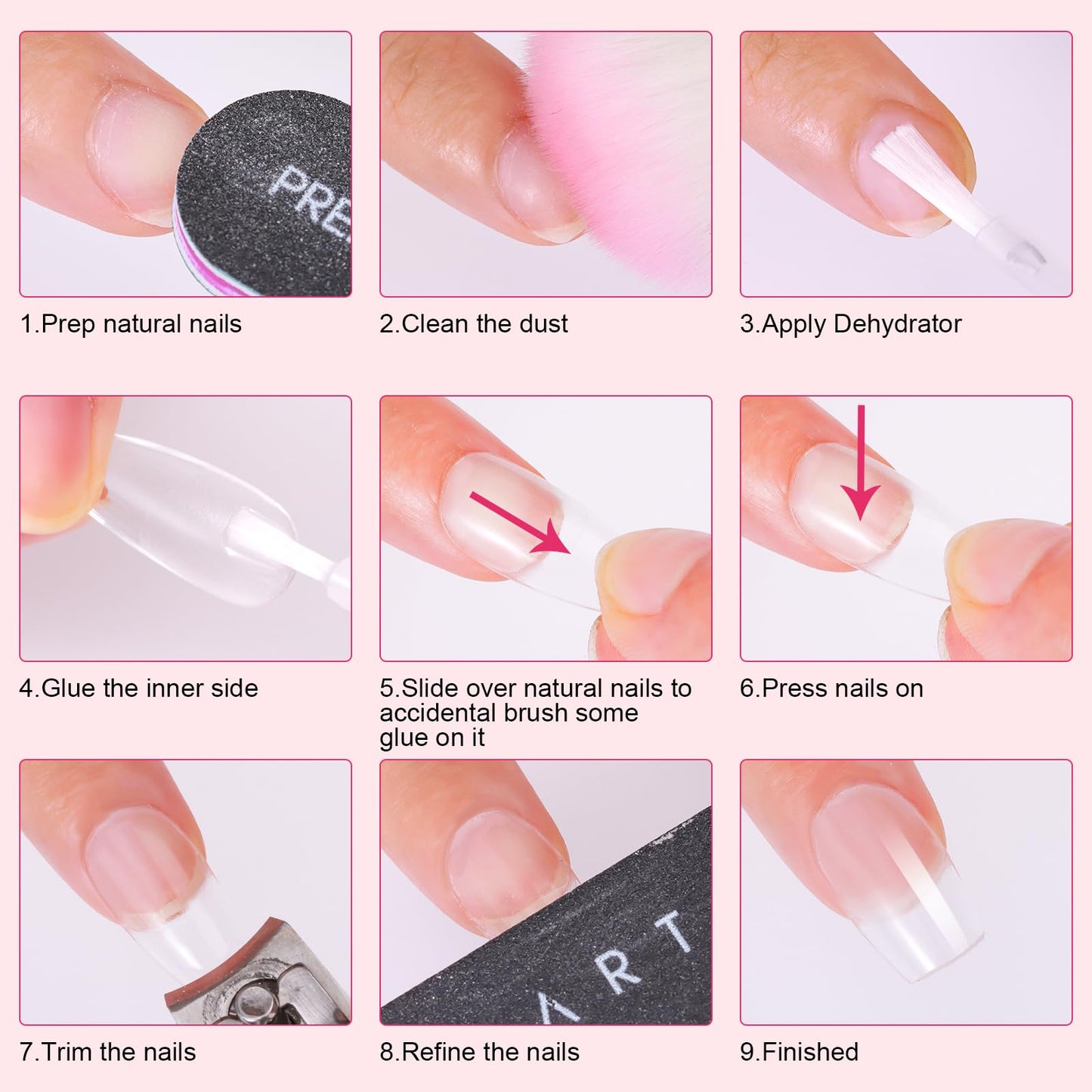 Makartt Super Strong Nail Glue for Press on Nails: Acrylic Nail Tips-Fake Nails-Salon Quality Brush On Nail Glue-Quick Dry Easy Application No Need for Nail Lamp Durable & Long-Lasting 7ML 5Pcs