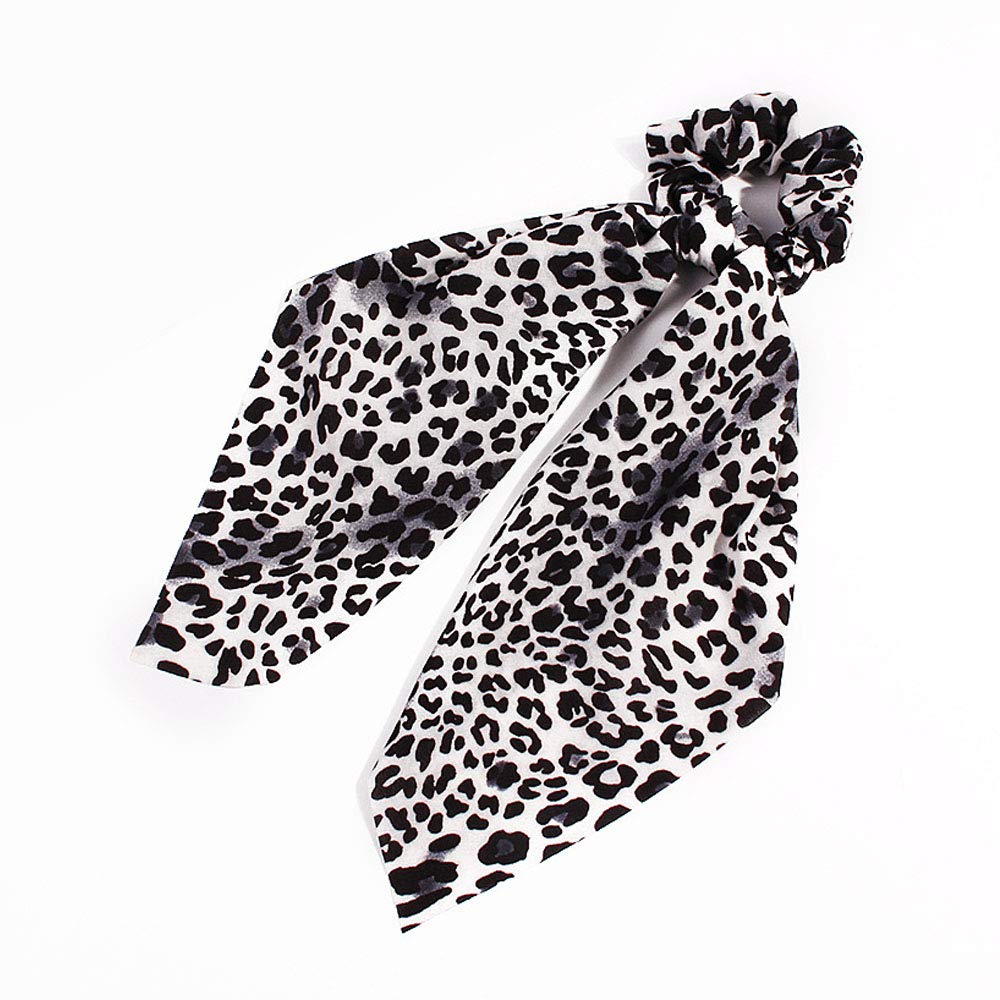 5Pcs Leopard Snake Cheetah Print hair scarf Scrunchies, Leopard Hair Tie, Animals Hair Scarf Scrunchies Ponytail Holder Scrunchy Ties for Women (Leopard Headband - 5B)