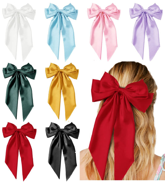Hair Bows for Women Girls Hair Ribbon Bow Hair Clips with Long Tails Vintage Hair Accessories for Women