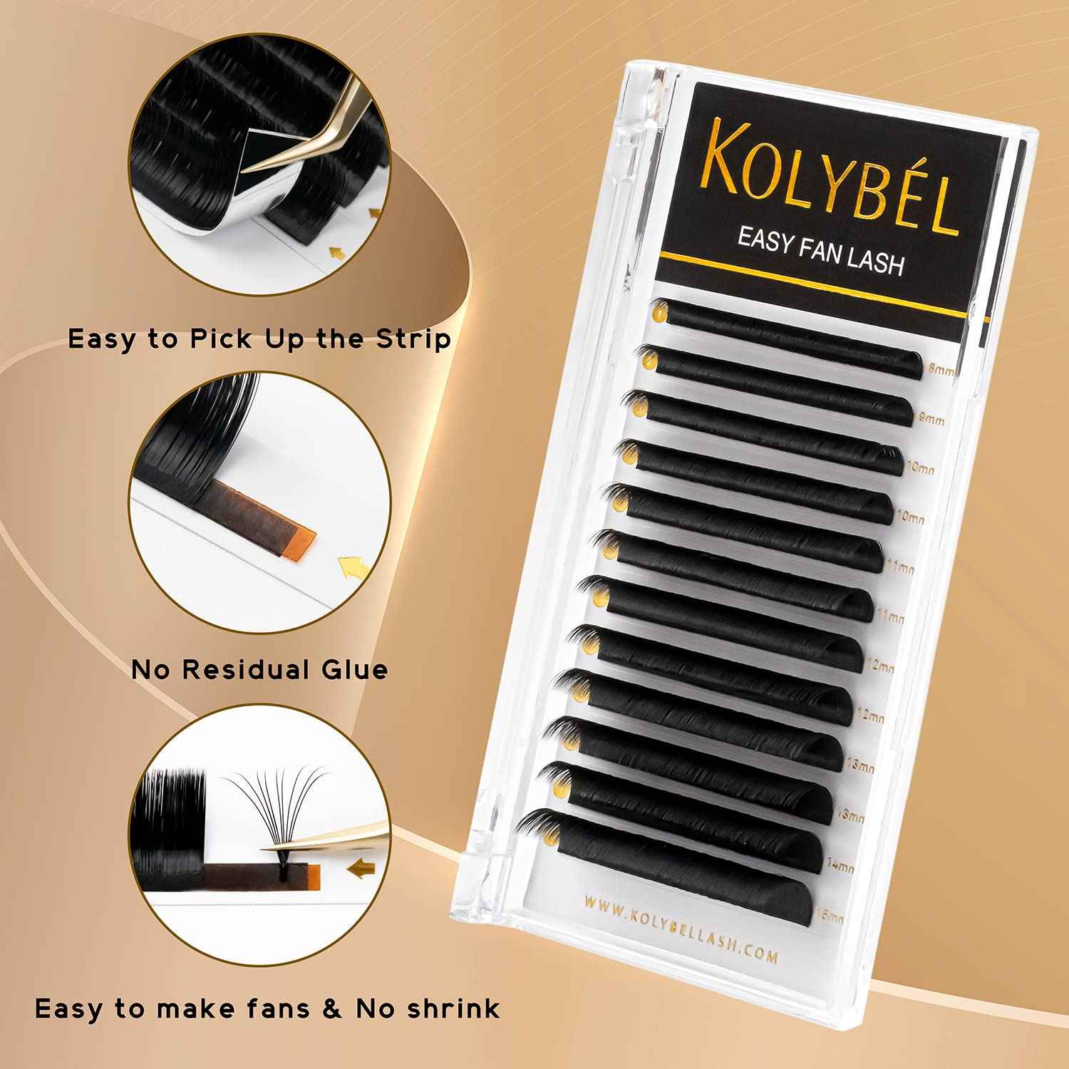 Easy Fan Lashes 0.05 D 8-15MM * 3 Packs & 0.07 D 8-15MM *2 Packs