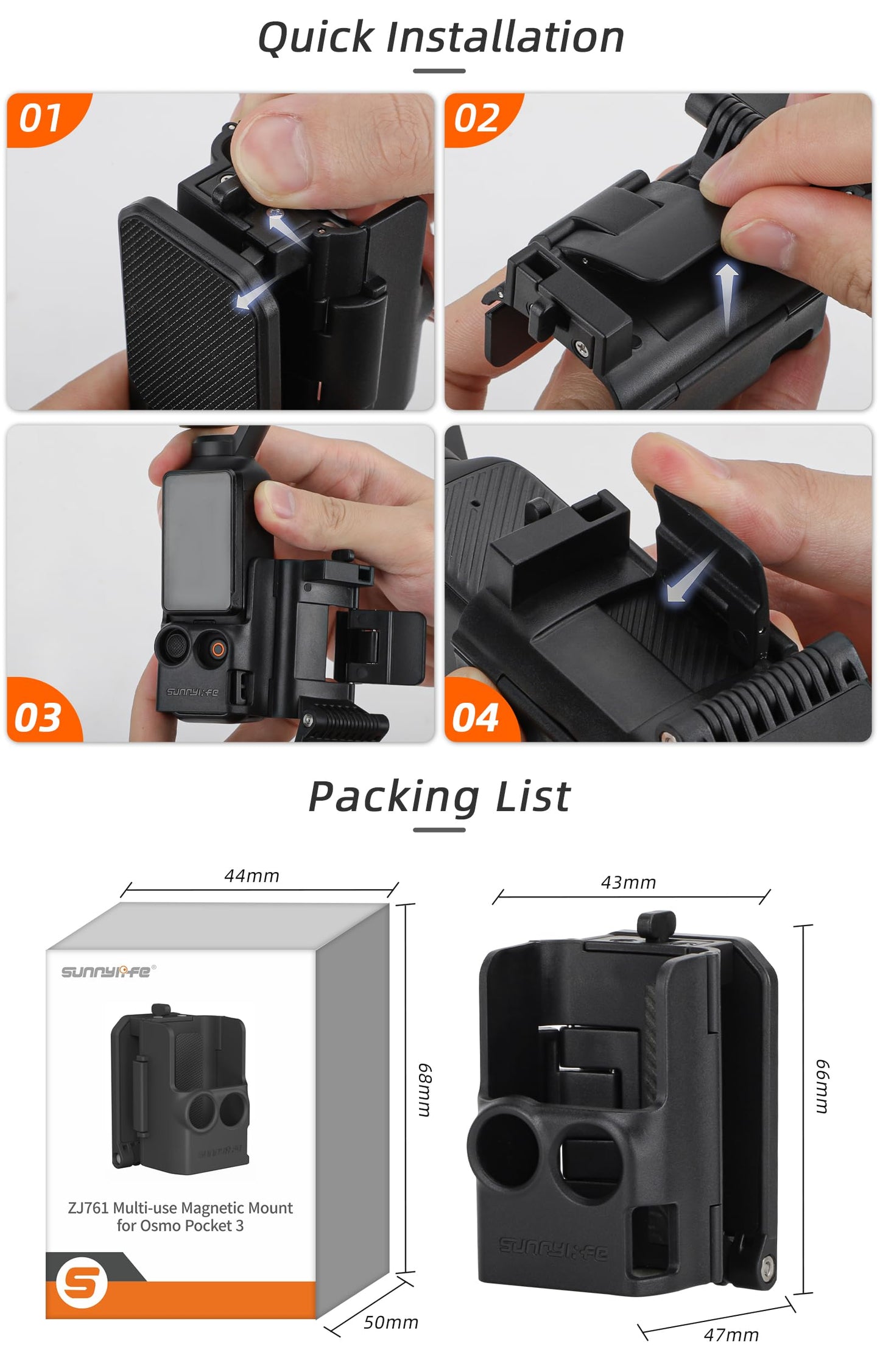 LIBOQIAO Multifuctional Magnetic Bracket Mount Compatible with DJI OSMO Pocket 3 Expansion Adapter Magnet Steering Holder Bracket,DJI OSMO Pocket 3 Accessories