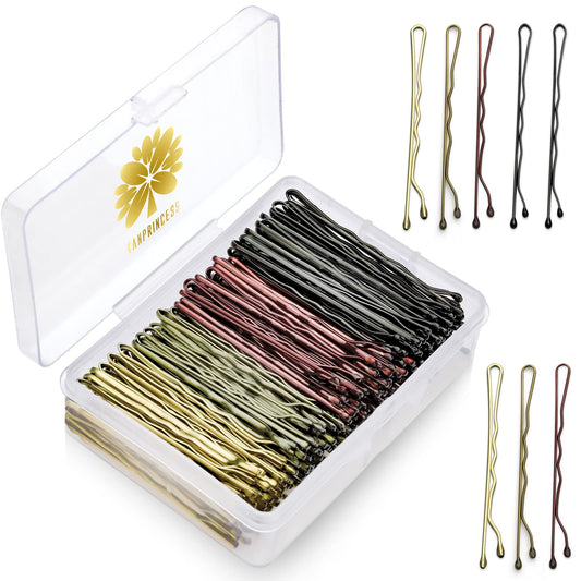 KANPRINCESS 200PCS 2.4Inch Bobby Pins Multi color,Pain-Free Bobby Pins for All Hair Types,Hair Pins for Women Girls,Hairpins for Buns with Box(Multicolor)