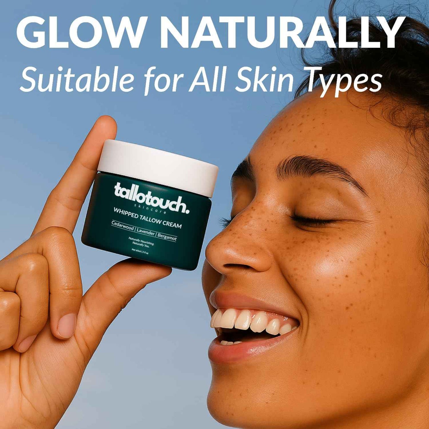 Whipped Tallow Cream for Face & Body - 100% Grass-Fed Beef Tallow, Collagen, Shea Butter & Beeswax Moisturizer, Deep Hydration & Skin Repair, Essential Oils, Fast Absorbing