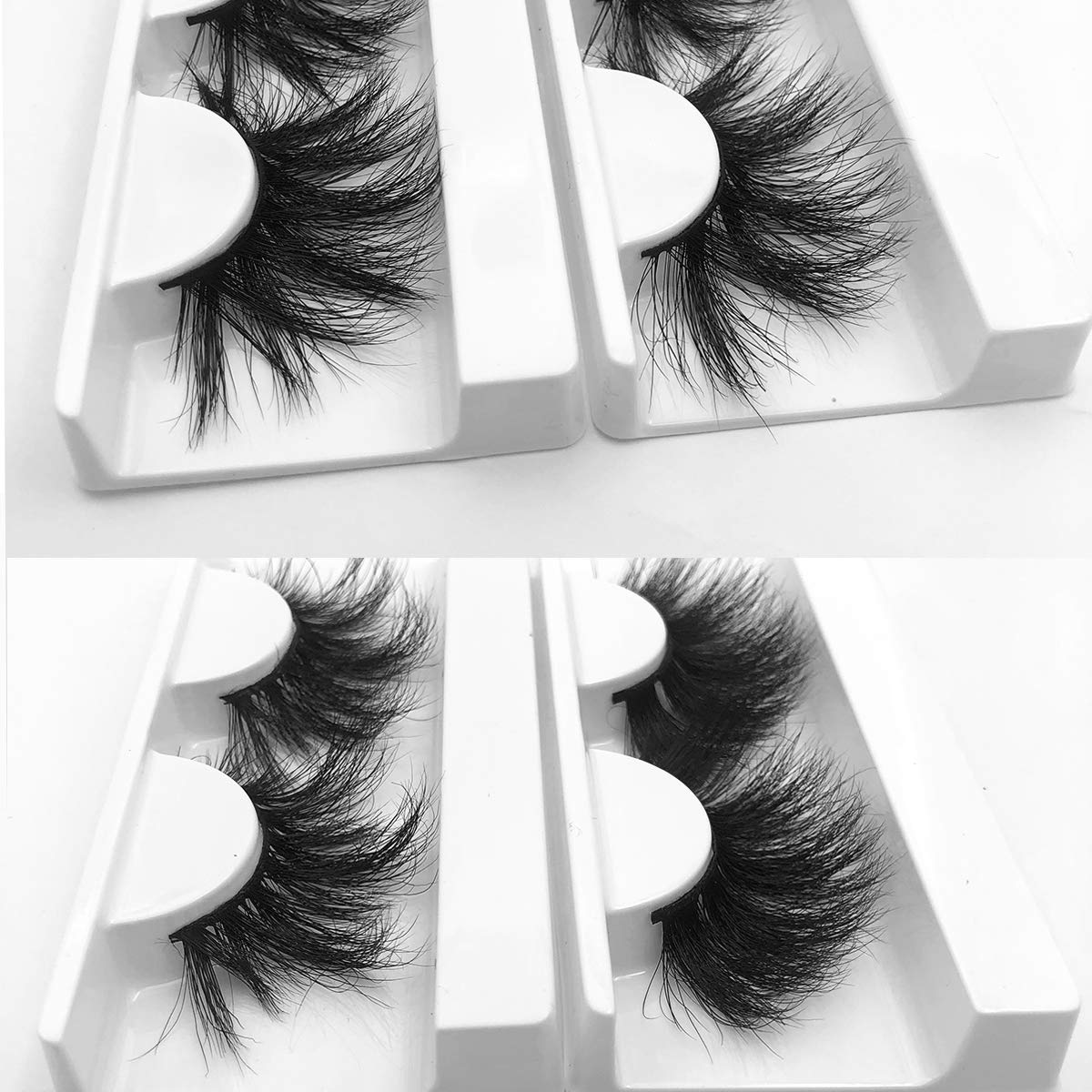 25mm Mink Lashes Mikiwi, Real Mink Lashes, Thick HandMade Full Strip Lashes, Crueltyl Free Fluffy Lash, Luxury Makeup, Dramatic 3D Mink Lashes … (4 PACK-B)