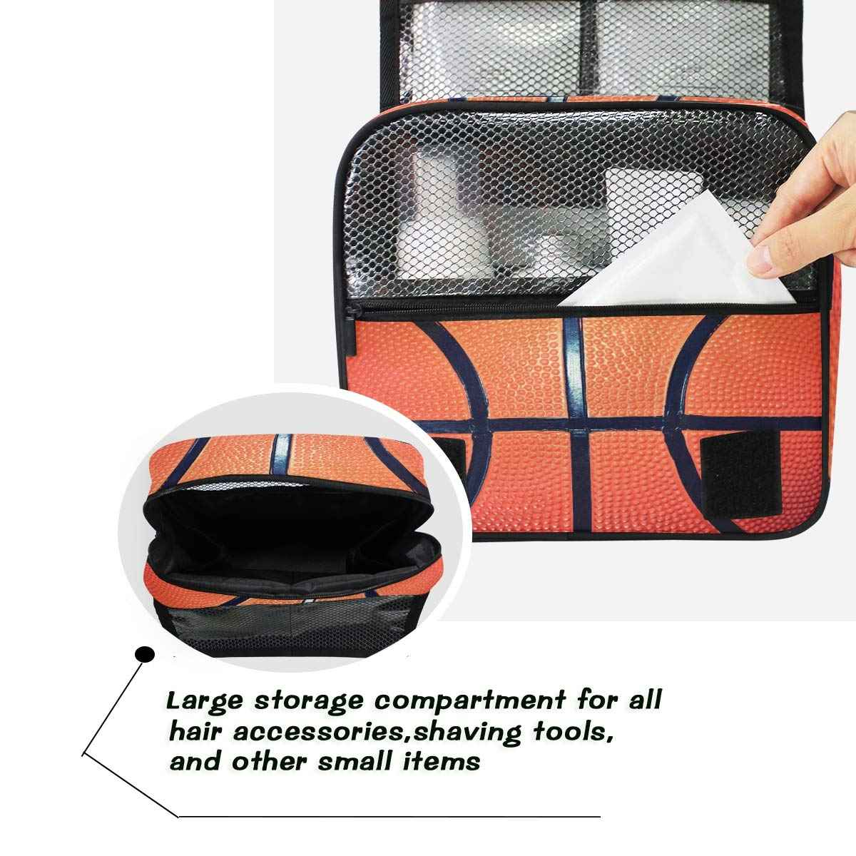 Hanging Toiletry Bag Sport Ball Basketball Portable Travel Cosmetic Makeup Bag Bathroom Shower Shaving Kit Organizer Bag for Men Women