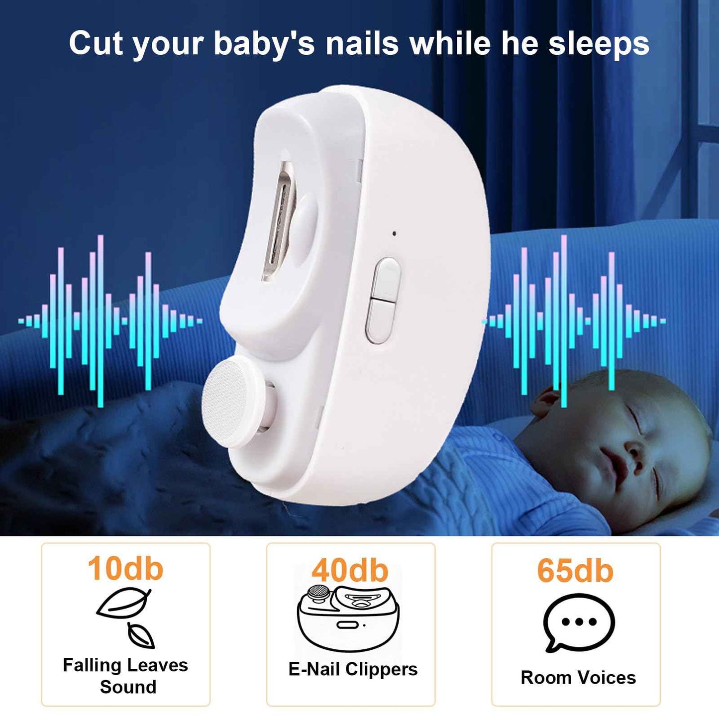 Electric Nail Clipper, New 2 in 1 Automatic Nail Trimmer, ElectricNail with Polishing, Manicure Set Multifunctional Nail Trimmer for Baby, Kids, Adults, Seniors (White)