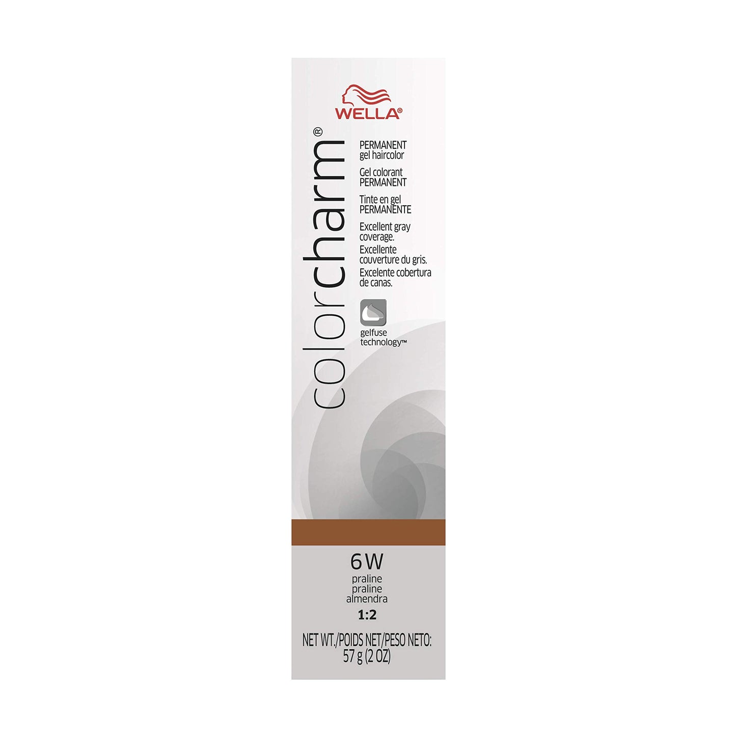 WELLA Color Charm Permanent Gel, Hair Color for Gray Coverage, 6W Praline