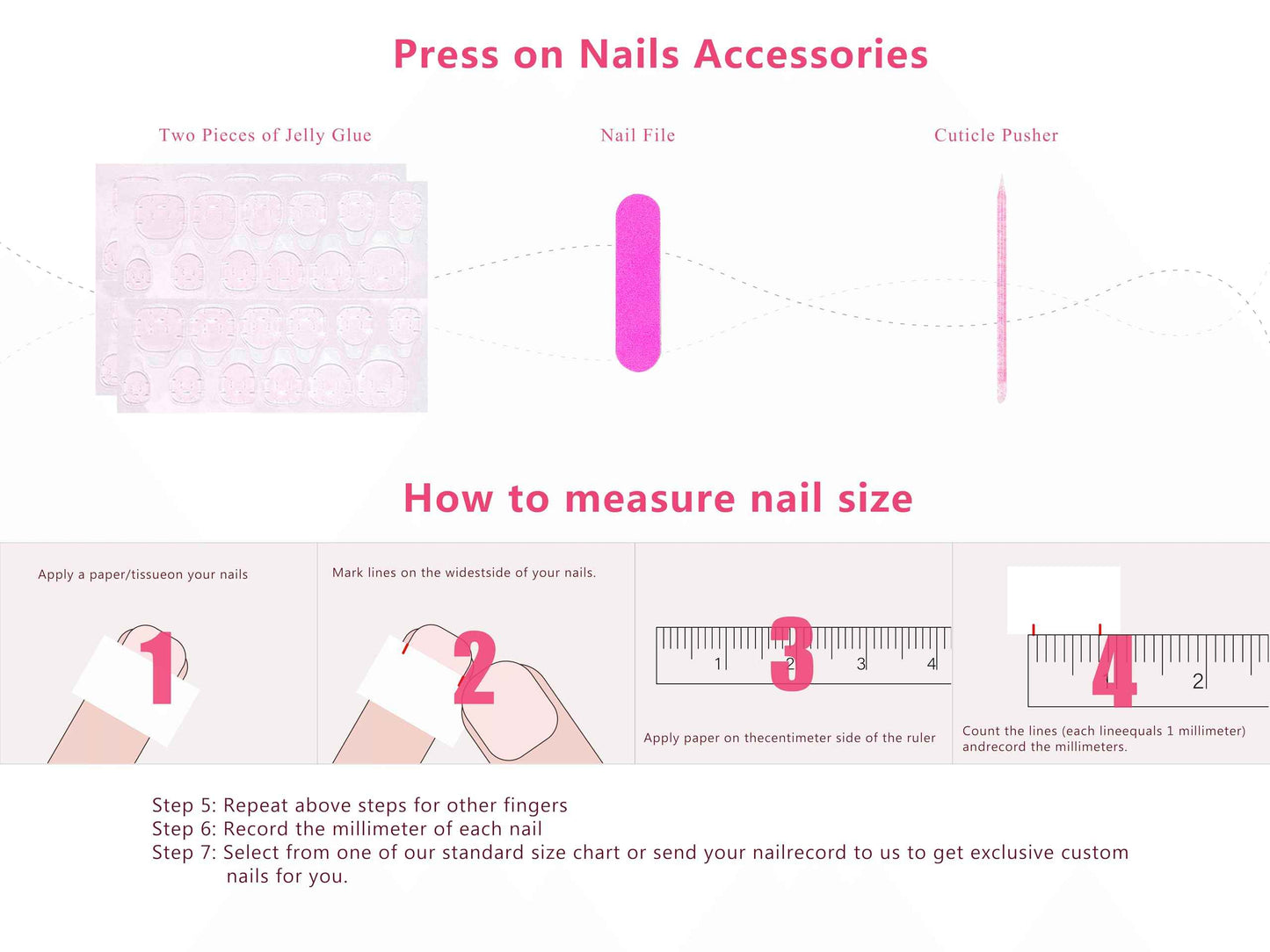 LOVFUL Press on Nails Love Day Exclusive | Handmade with Full Covered Crystals | Reusable Full Cover Nails | Stiletto Mid Length 1.7 in | H154-S