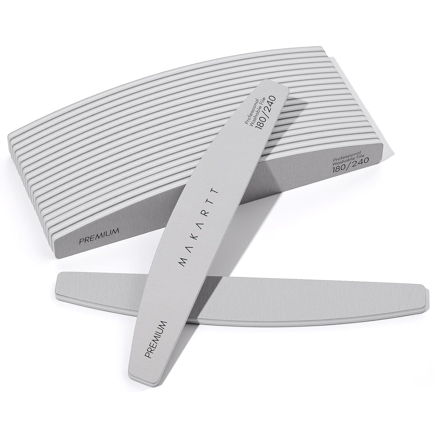 Makartt Nail File: 100/180 Grit Emery Boards for Nails, 10 Pcs Zebra Doubled Sides Coarse Fingernail Filer for Acrylic and Extension Gel Removal Manicure Kit Salon Home Use