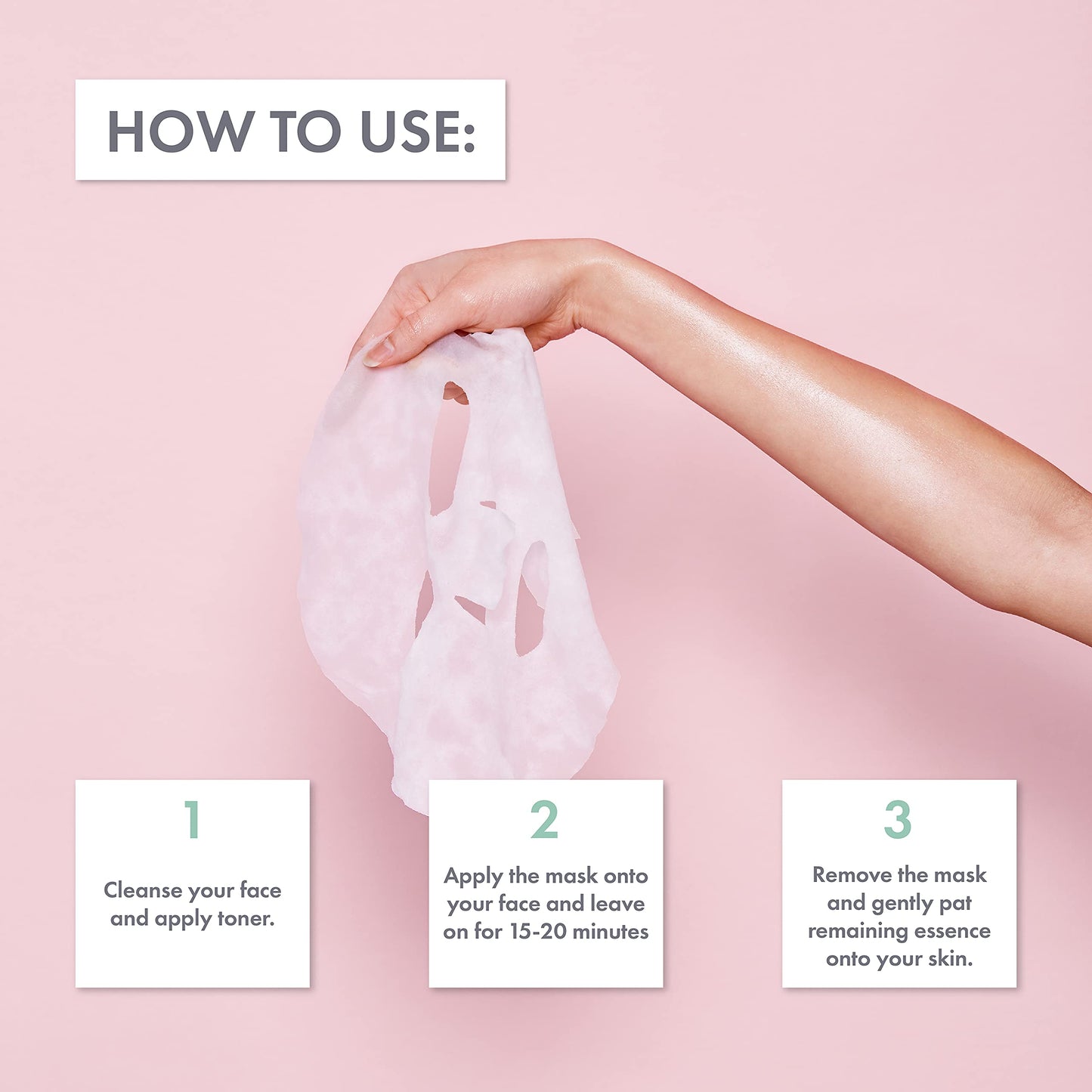 ESW Beauty The Pink Dream - Moisturizing Raw Juice Face Mask (6-Pack) - Hydrating with Watermelon, Rose Water & Grapefruit for Dry, Sensitive Skin - Vitamins C & E for Radiance