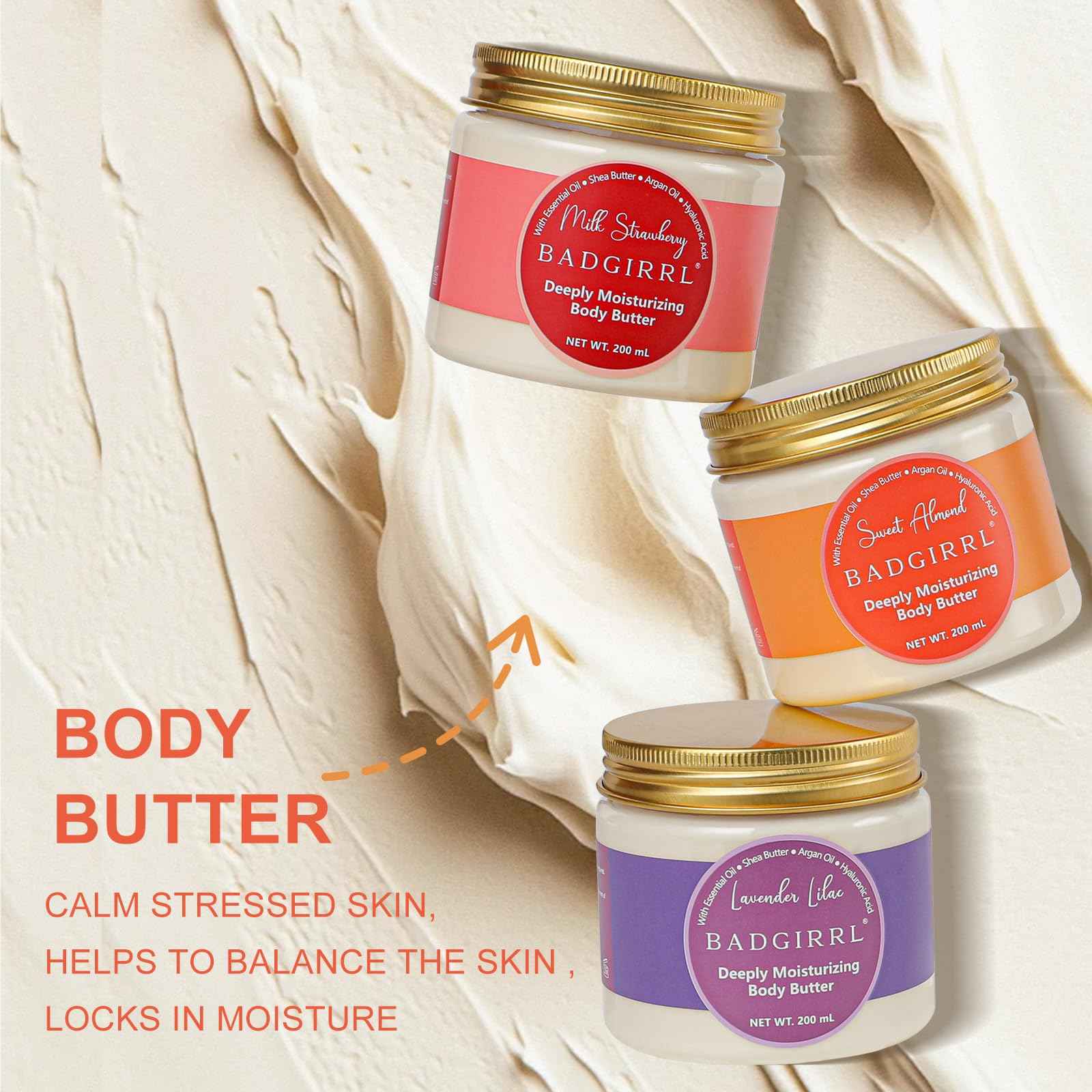 Whipped Body Butter Set for Women Christmas Gifts Deep Moisture Gift Set with Shea Butter & Essential Oil Collection 6 Count Skin Care with 24hr Moisturizing for Mothers Day, Birthday Gift