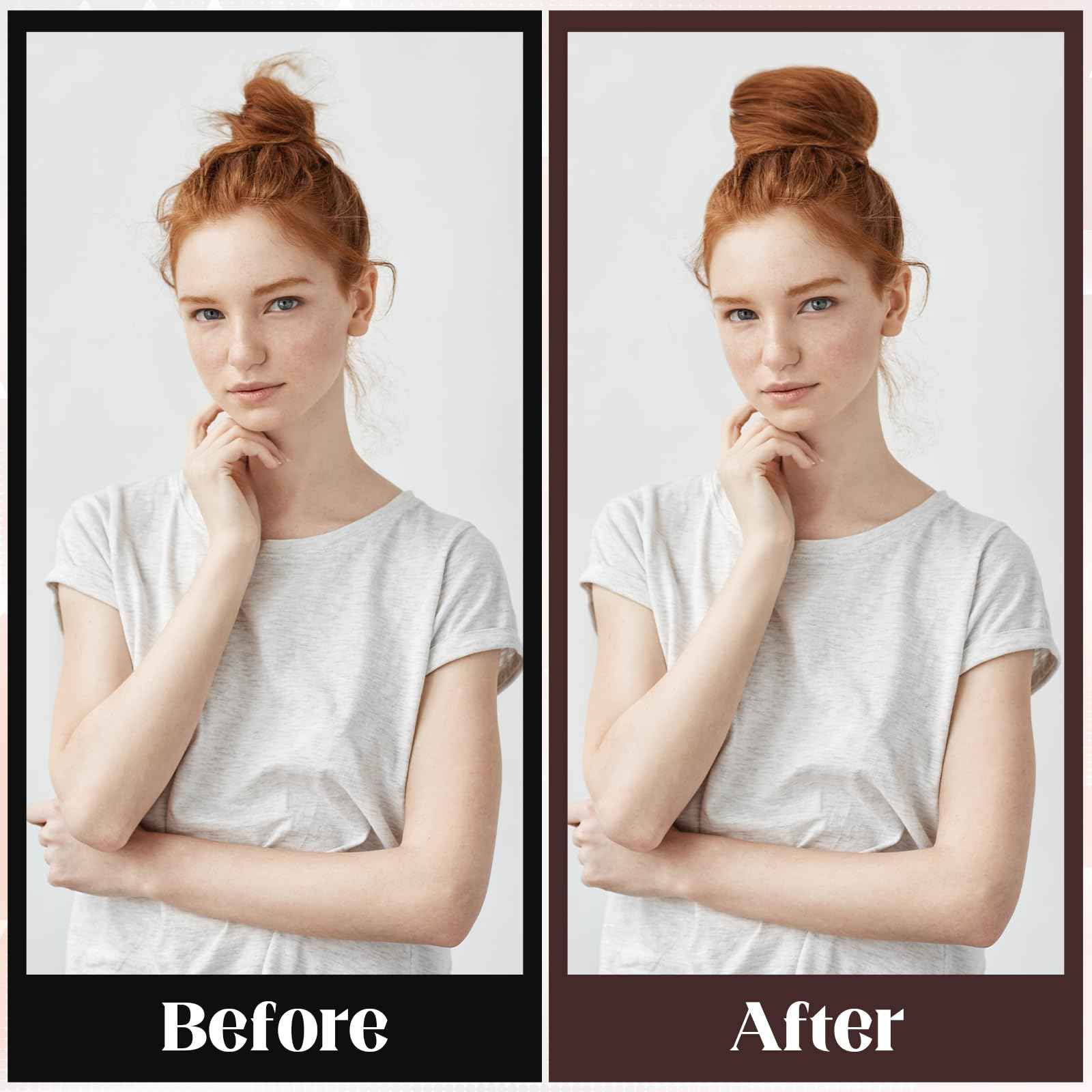 XunYee 48 Pcs Hair Donut Maker, Brown Large Hair Bun Rings for Ballet Style, Bulk Doughnut Shaper for Women and Girls(3.5 Inch)