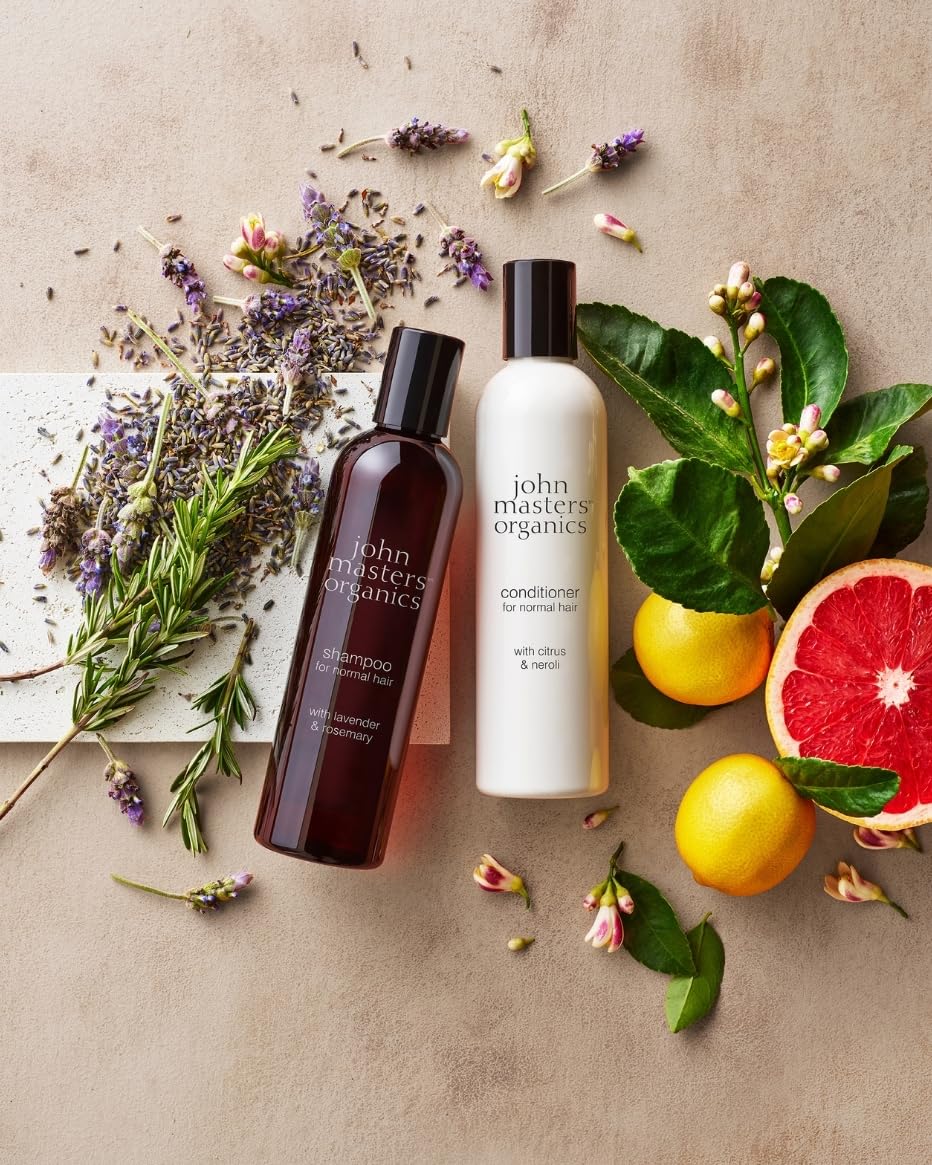 John Masters Organics | Daily Nourishing Shampoo with Lavender & Rosemary | USDA Organic | Purify Scalp | Sulfate Free | Clean Haircare 16 oz.