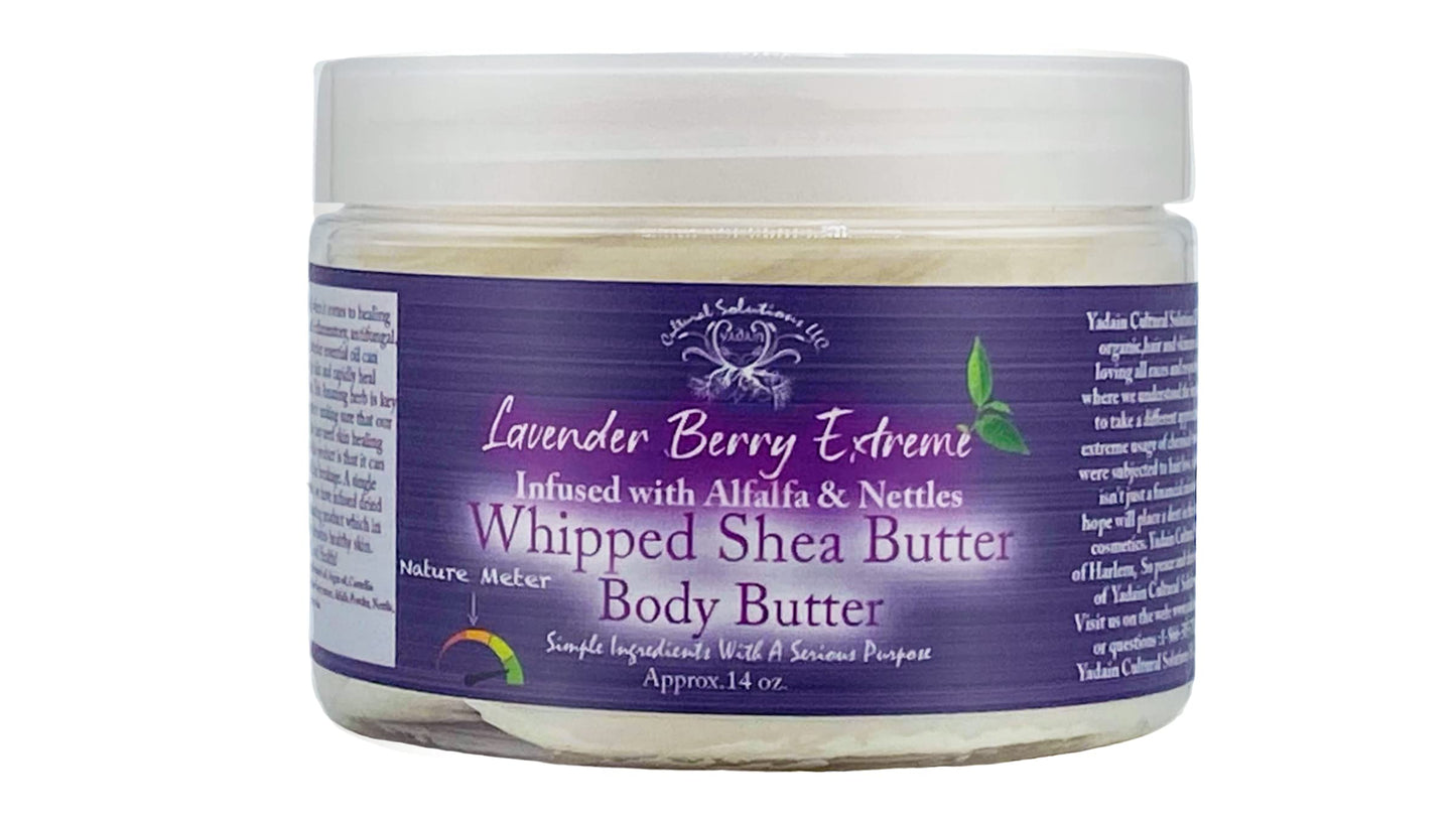 Yadain Lavender Berry Extreme Body Butter | Whipped Shea Butter for Face and Body Moisturizing Natural Body Butter for Skin Hydration & Recovery, 12oz