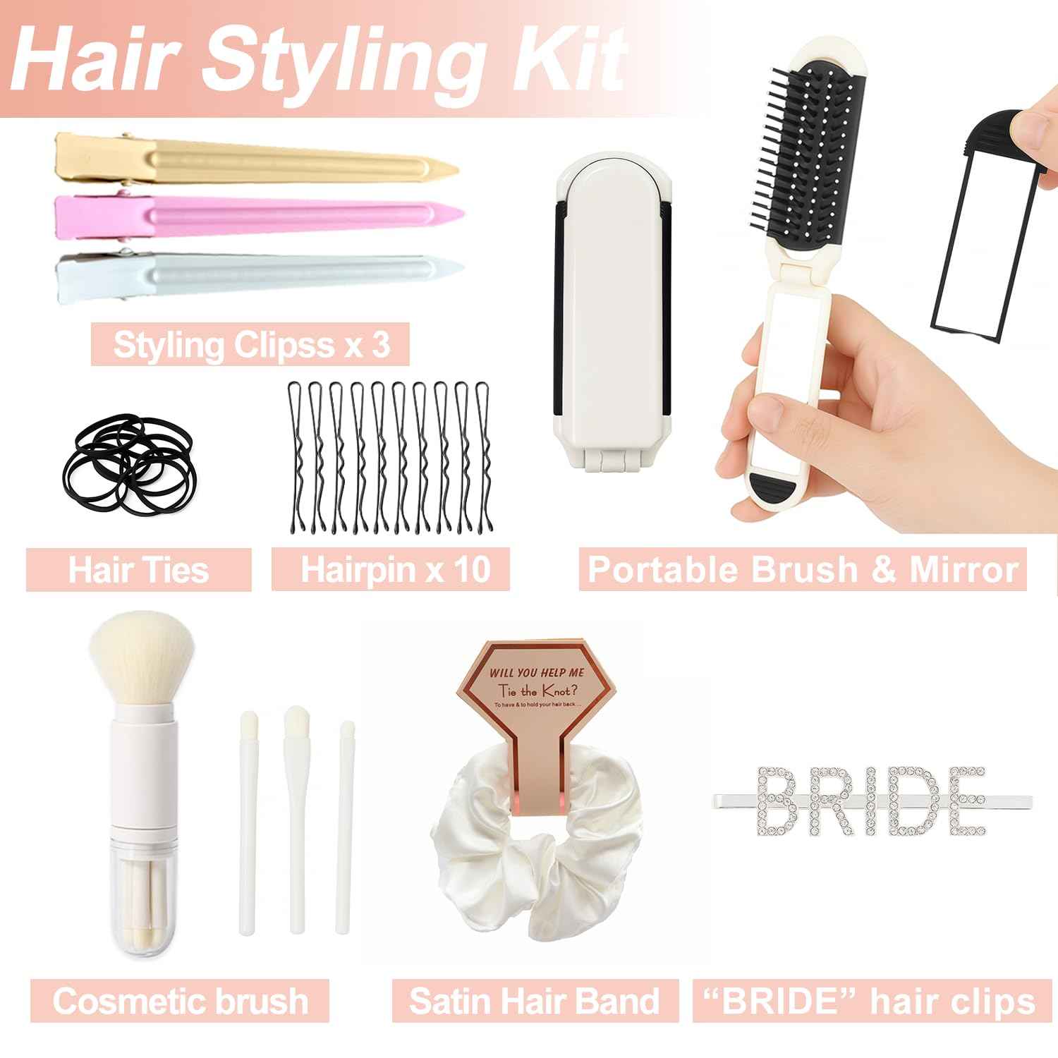 Bridal Emergency Kit for Wedding Day – Bride Survival Kit with Essential Items – Wedding Day Emergency Supplies for Bride, Maid of Honor, Women, and Bridal Party – Includes Makeup Bag