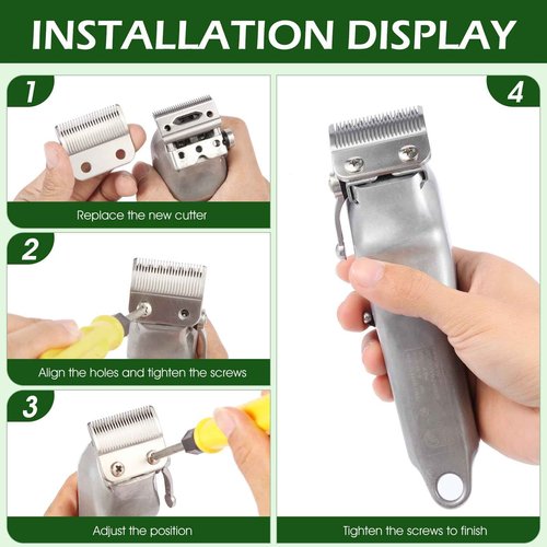 ZZYZSFUS 4 Pack Professional Replacement Clipper Blades,Precision 2 Holes Adjustable Hair Clipper Parts Blade for 5-Star Senior, Magic Clip, Reflections Senior