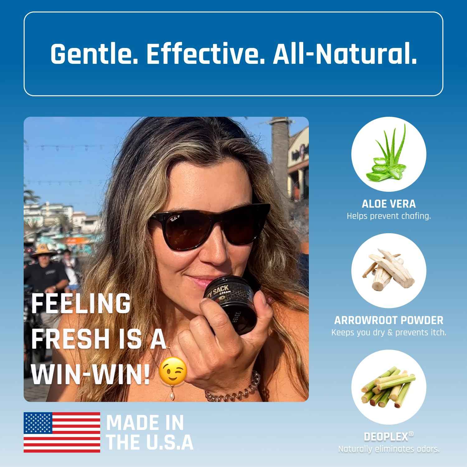 Derm Dude Happy Sack Ball Deodorant Anti Chafing Cream & 3 in 1 Power Wash Set | Mens Body Wash, Shampoo & Conditioner | With All-Natural DeoPlex for Odor Control & Aloe Vera to Hydrate - MVP Scent