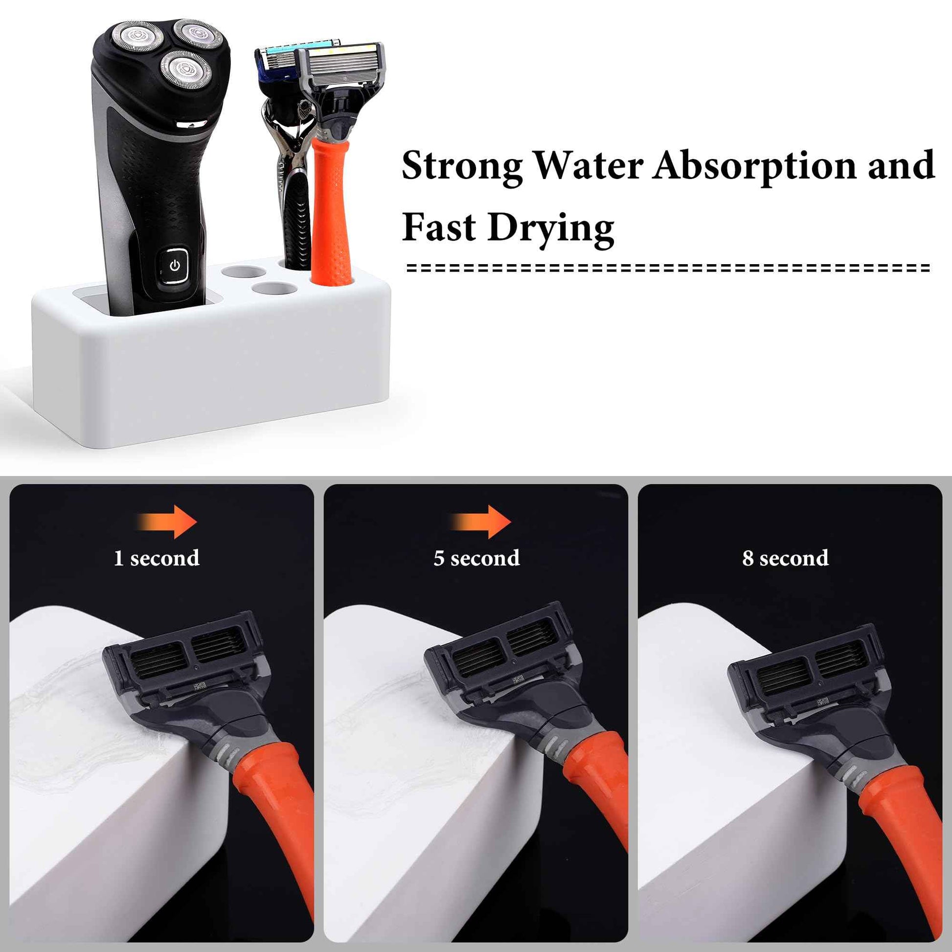 Linkidea Diatomaceous Earth Safety Razor Holder, Quick-Drying Stand Compatible with Vikings Blade Chieftain, Merkur 34C HD, 38C, Shaving Revolution (White)