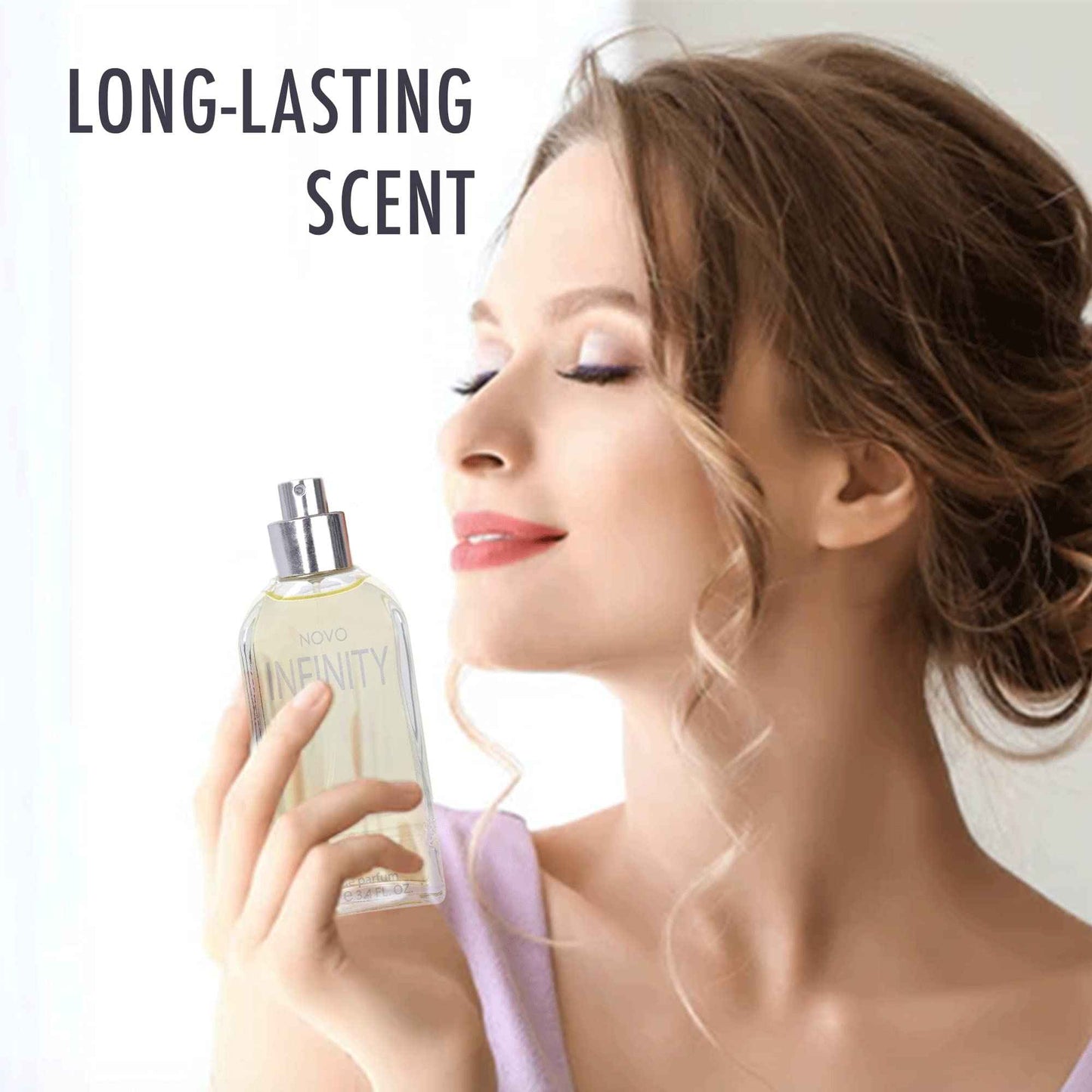 NovoGlow Novo Infinity for Women - 3.4 Fluid Ounce Eau De Parfum Spray for Women - Refreshing Mix of Citrus Floral & Musk Fragrances Smell Fresh All Day Long Lovely Gift for Women for All Occasions