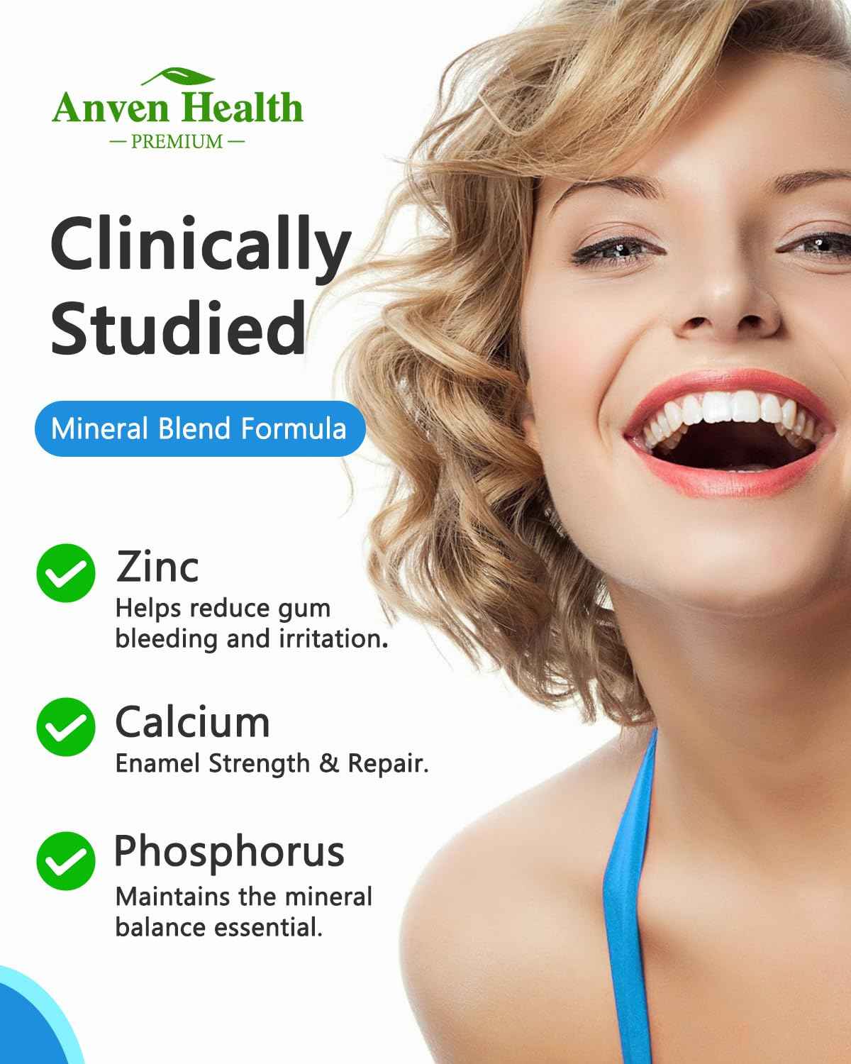 Anven Health Oral Probiotics Lozenges for Mouth Bad Breath & Gum Repair - 6 Strains with Prebiotic, Zinc & Ca for Dry Mouth Relief, Enamel Shield, Mint Flavor with Xylitol - 90 Lozenges, Sugar-free