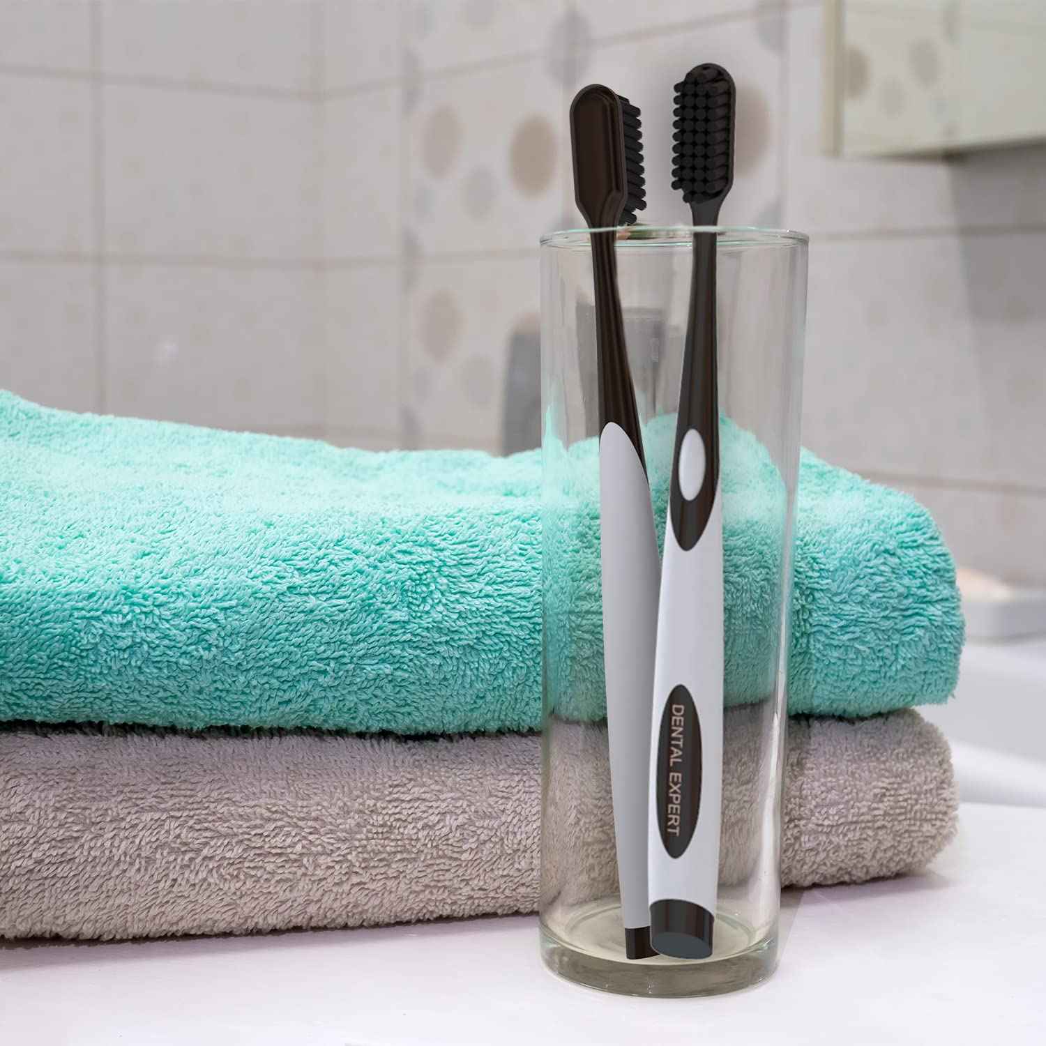 Soft Toothbrushes for Adults - Black Charcoal Toothbrush Ultra Soft for Sensitive Gums - Teeth Whitening Brush for Adults & Children [Extra Family Pack] Super Soft Tip Bristles