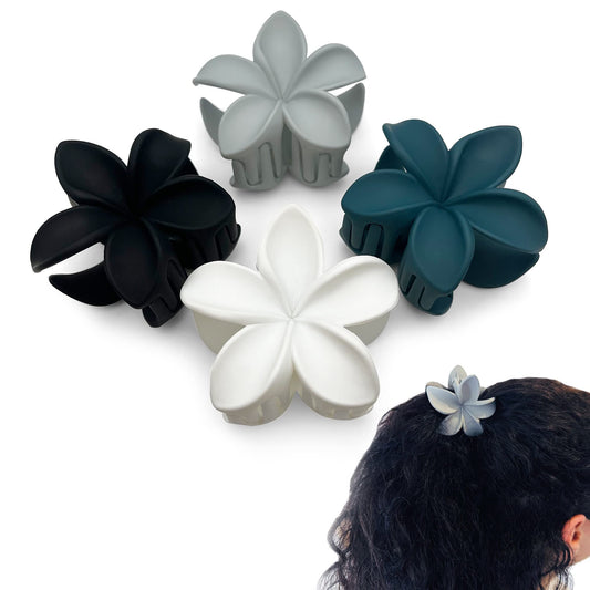 Luvearo Matte Flower Claw Hair Clips - Nonslip Aesthetic Hair Accessories for Thick or Thin Hair