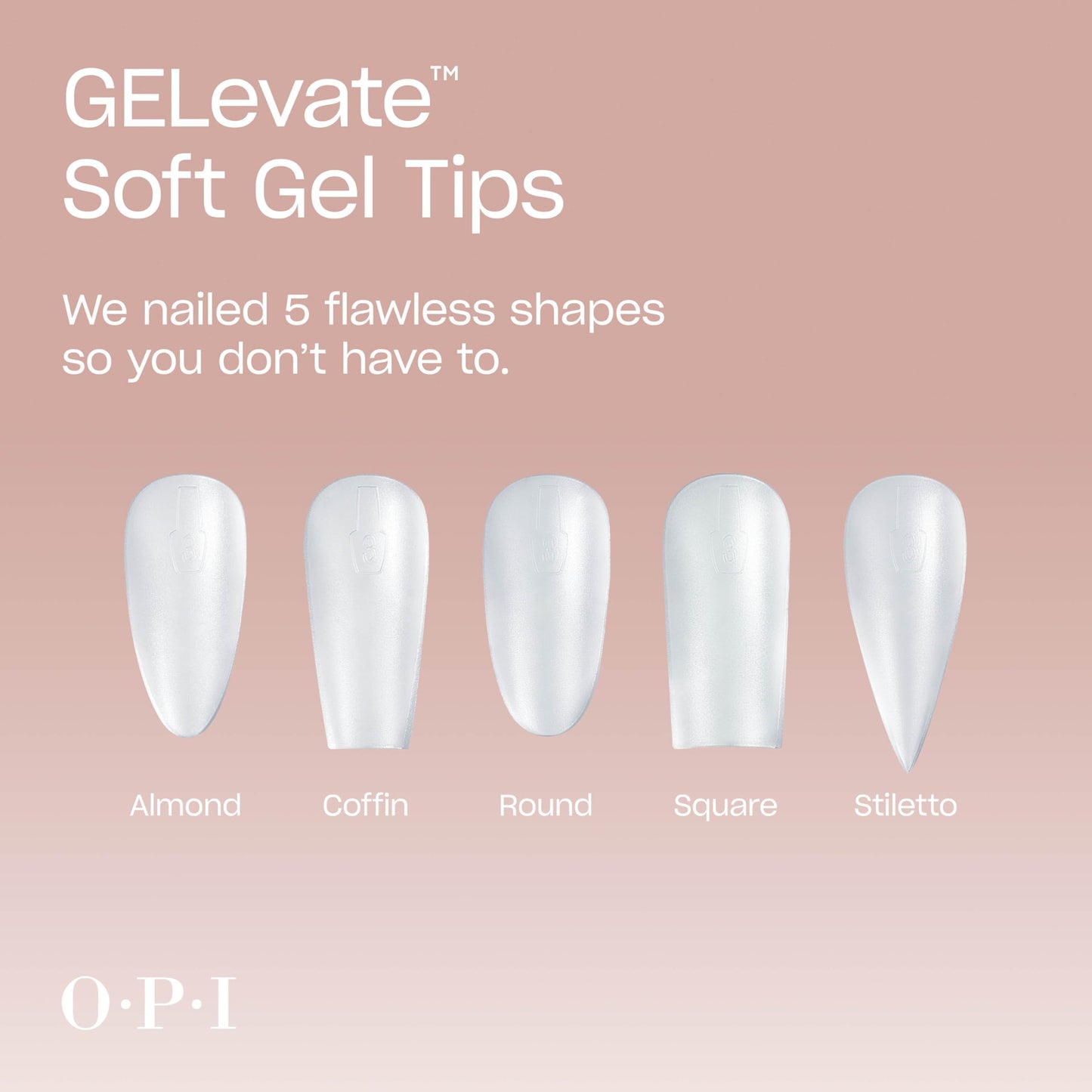 OPI GELevate Soft Gel, Nail Tips | Almond Shape Extensions | Flexible & Natural Fit | 1 Box with 16 Sizes