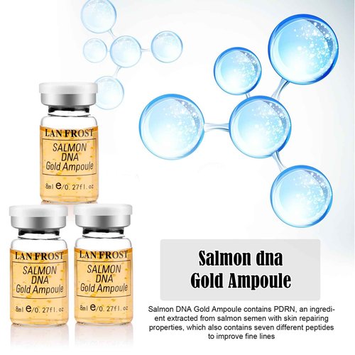 BB Facial Glow Starter Kit Serum Hyaluronic Acid Essence Skin Care Set, Salmon DNA Glod Ampoule 0.27oz 12 Vials, Glow Repair Kit with 7 Different Peptides