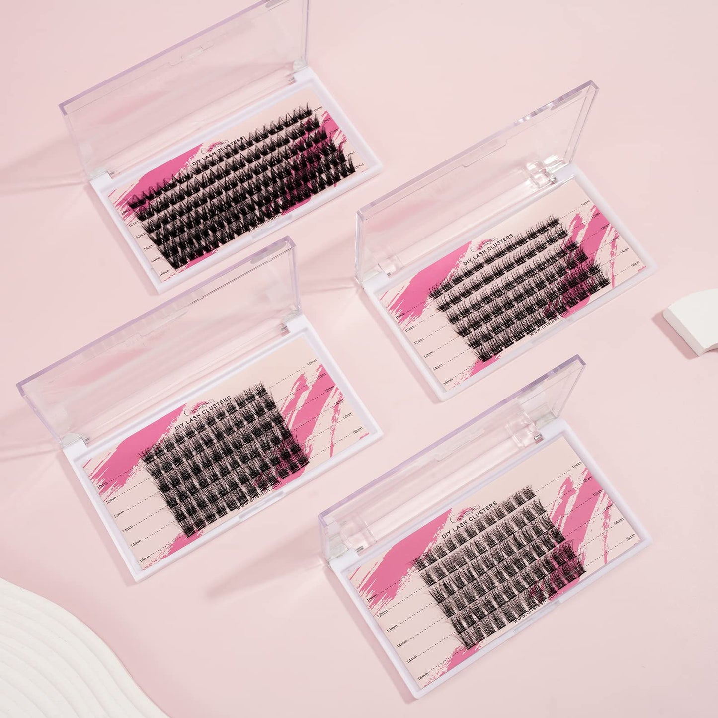 Lash Clusters, DIY Eyelash Extension 72 Pcs, 10-12-14-16mm Mix D Curl Cluster Lashes, Reusable Individual Lashes Cluster at Home (F21 MIX 10-16mm)