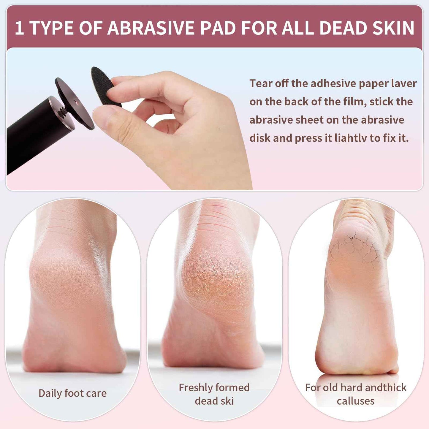 Dermave Electric Foot Callus Remover with 60 Refills – Electric Pedicure Tool for Cracked Heels, Seniors & Home Spa – Instantly Removes Dead Skin, Easy Operation, Adjustable Speed (Black)