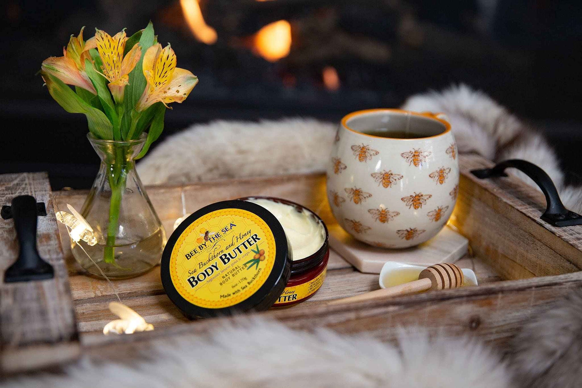 Bee By The Sea Body Wash and Body Butter Skin Care Bundle Set Naturally Enriched with Sea Buckthorn and Honey for All Skin Types