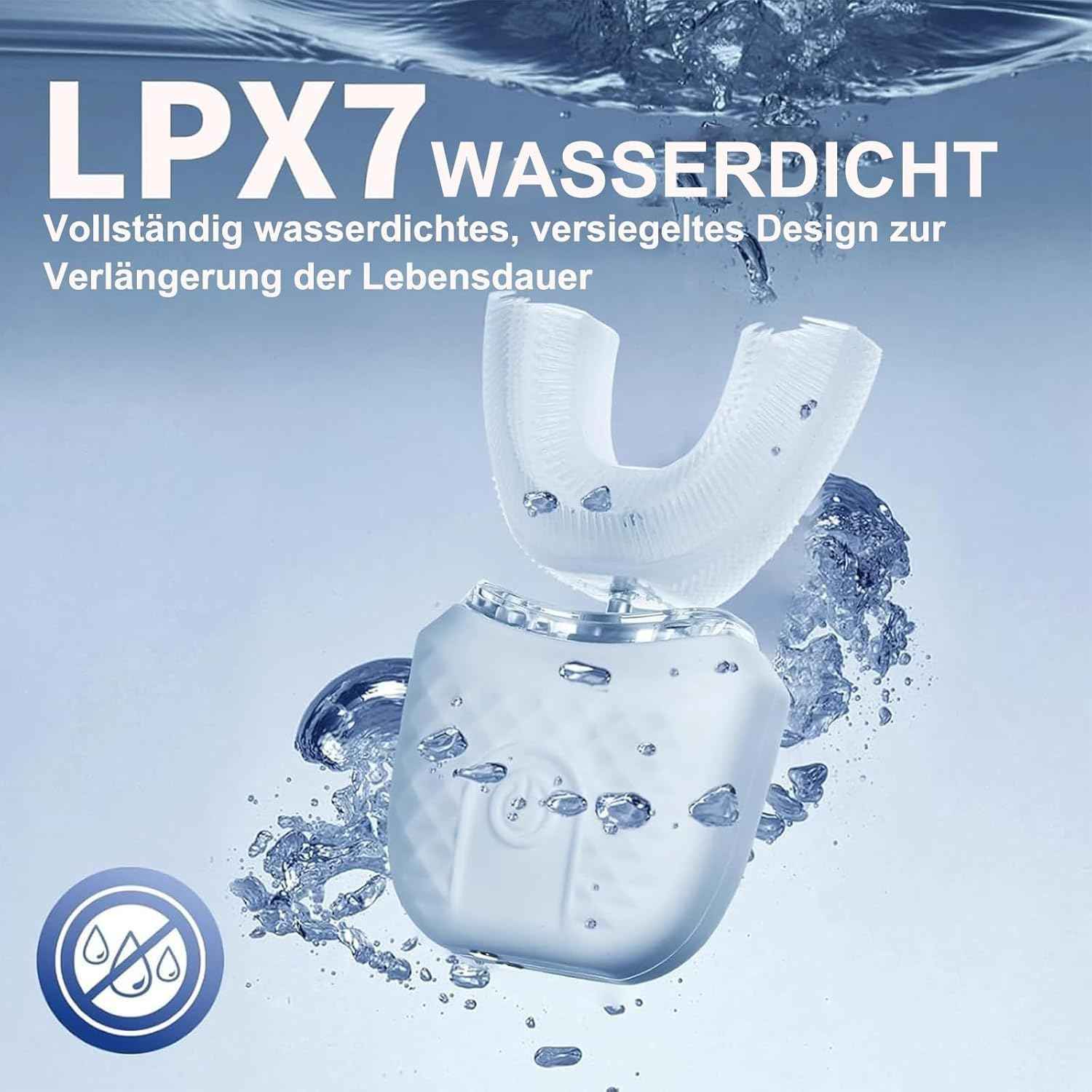 Deedlite Scandinavian Smiles Toothbrush for Adults, Electric Sonic Toothbrush with 48,000 RPM & UV Blue Light, 3 Modes, IPX7 Waterproof,360° U-Shape Design, (White)