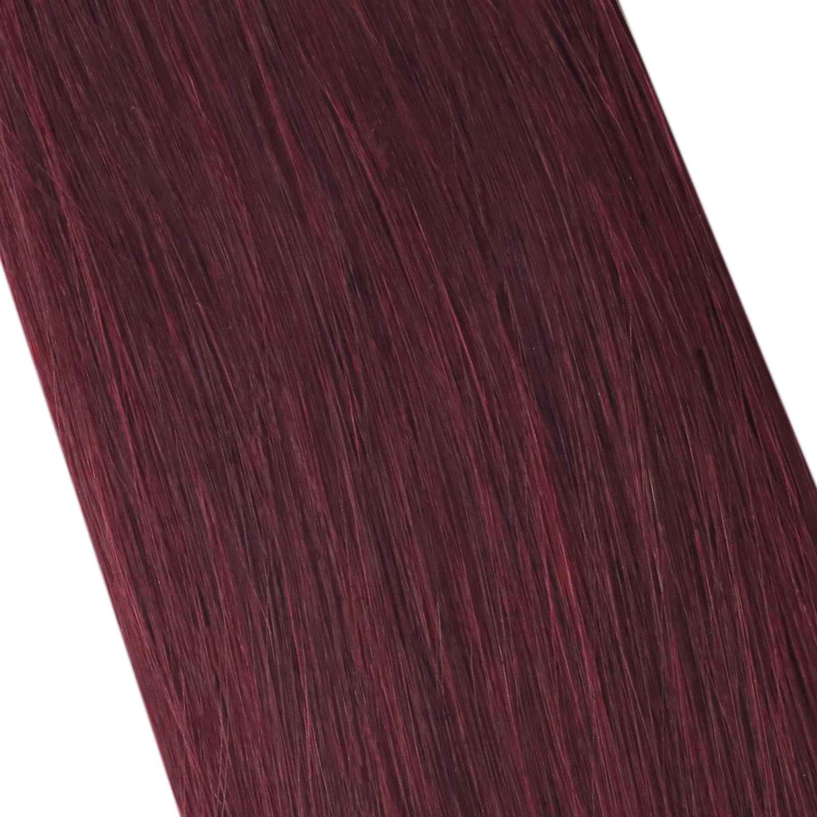 Moresoo Burgundy Tape in Hair Extensions Human Hair Invisible Tape in Extensions Real Hair Wine Red Extensions Glue in Human Hair Seamless Extensions Straight #99J 20pcs 40g 14 Inch