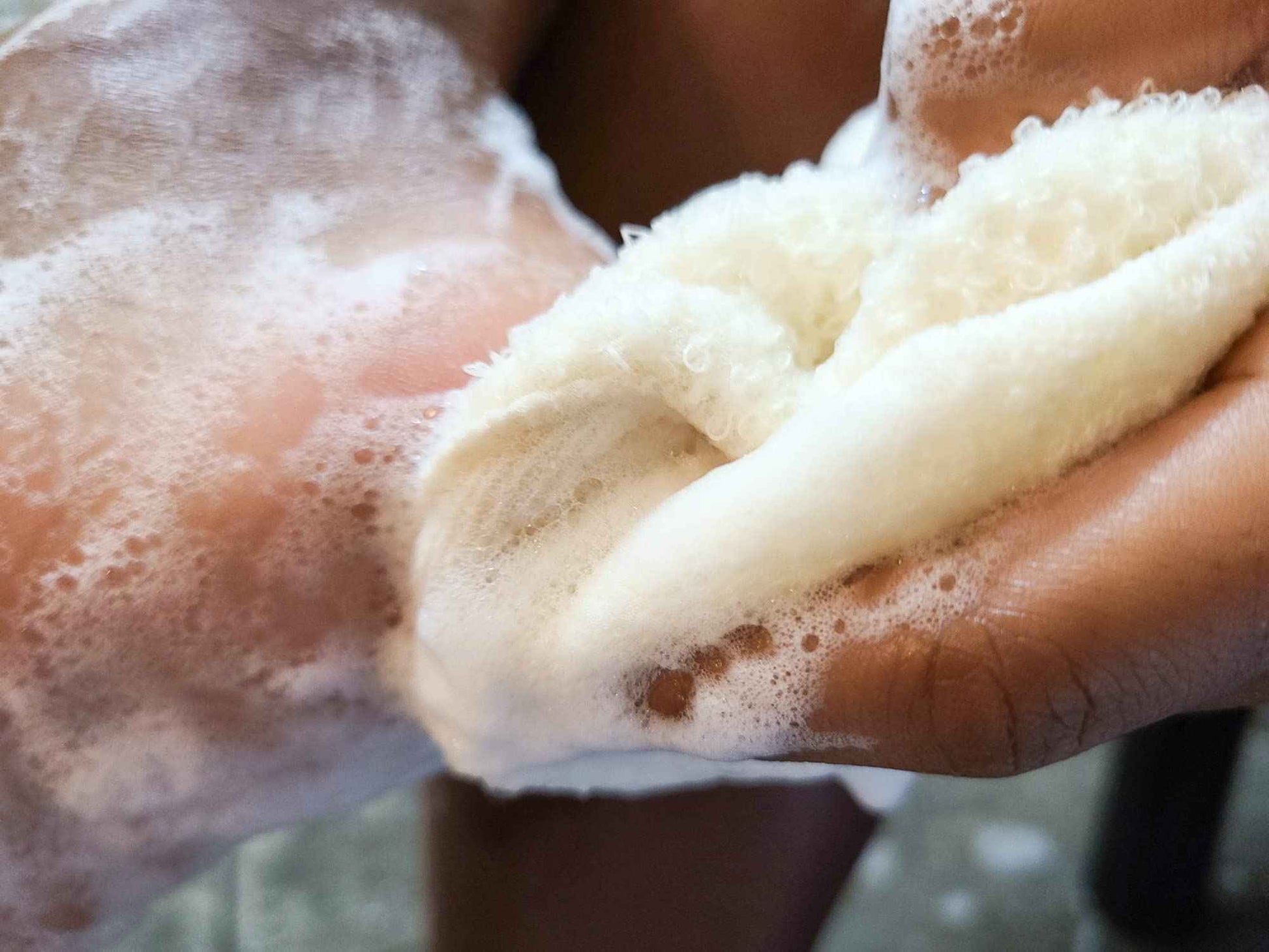 Crafty Cloth 4-Pack Spa Body Cloths | Dual-Sided for Luxurious Soft Lather or Deep Exfoliating Rigid Scrub | Embroidered for Personalized Skin Care (White, Embroidered 4-Piece Set)