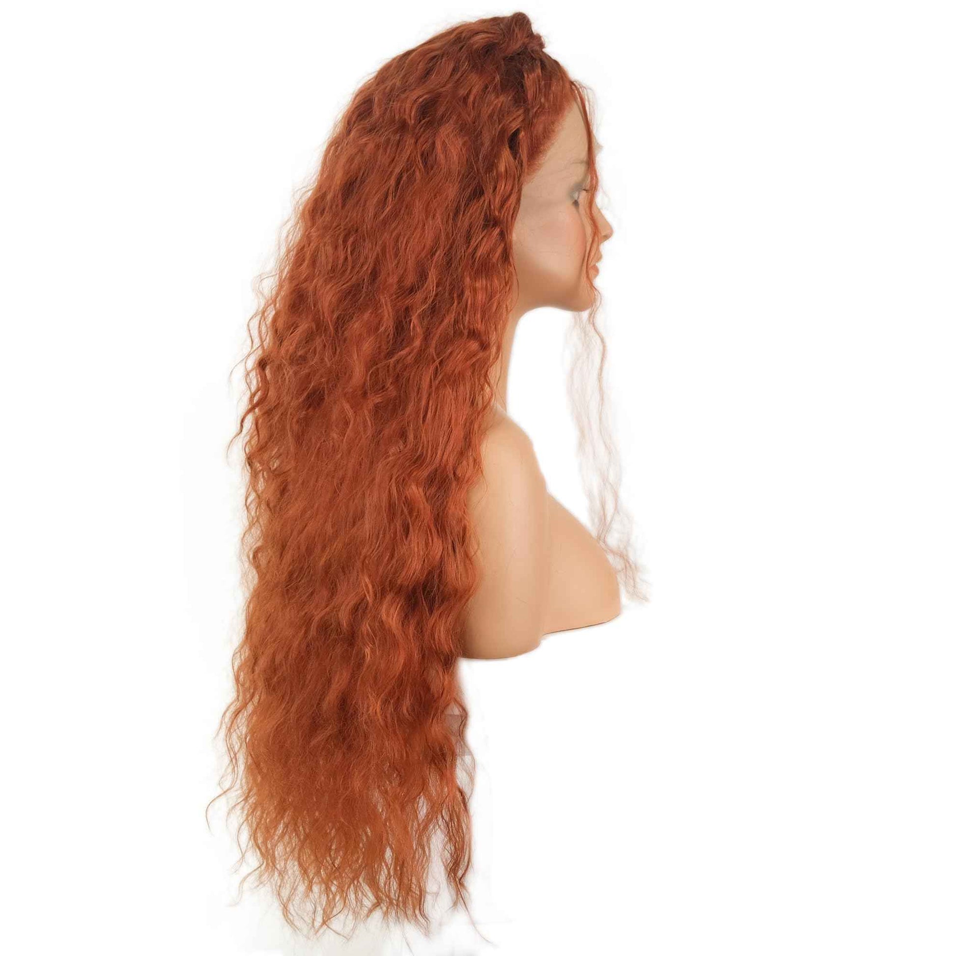 Wiginway Long 28 Inches Lace Front Wigs Orange Hair Women Freestyle Wig Heat Resistant