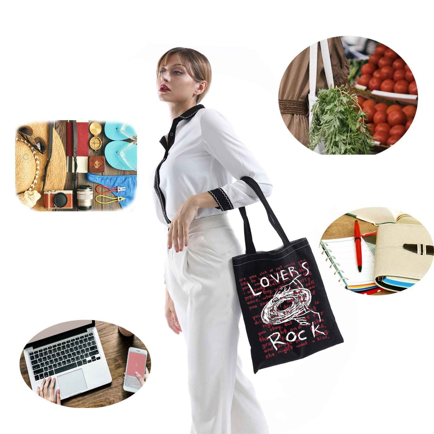 TV Girl Band Merch TV Girls Lovers Rock Inspired Canvas Bag TV Girl Gift Music Merchandise For Canvas Bag (Lovers Rock BK)