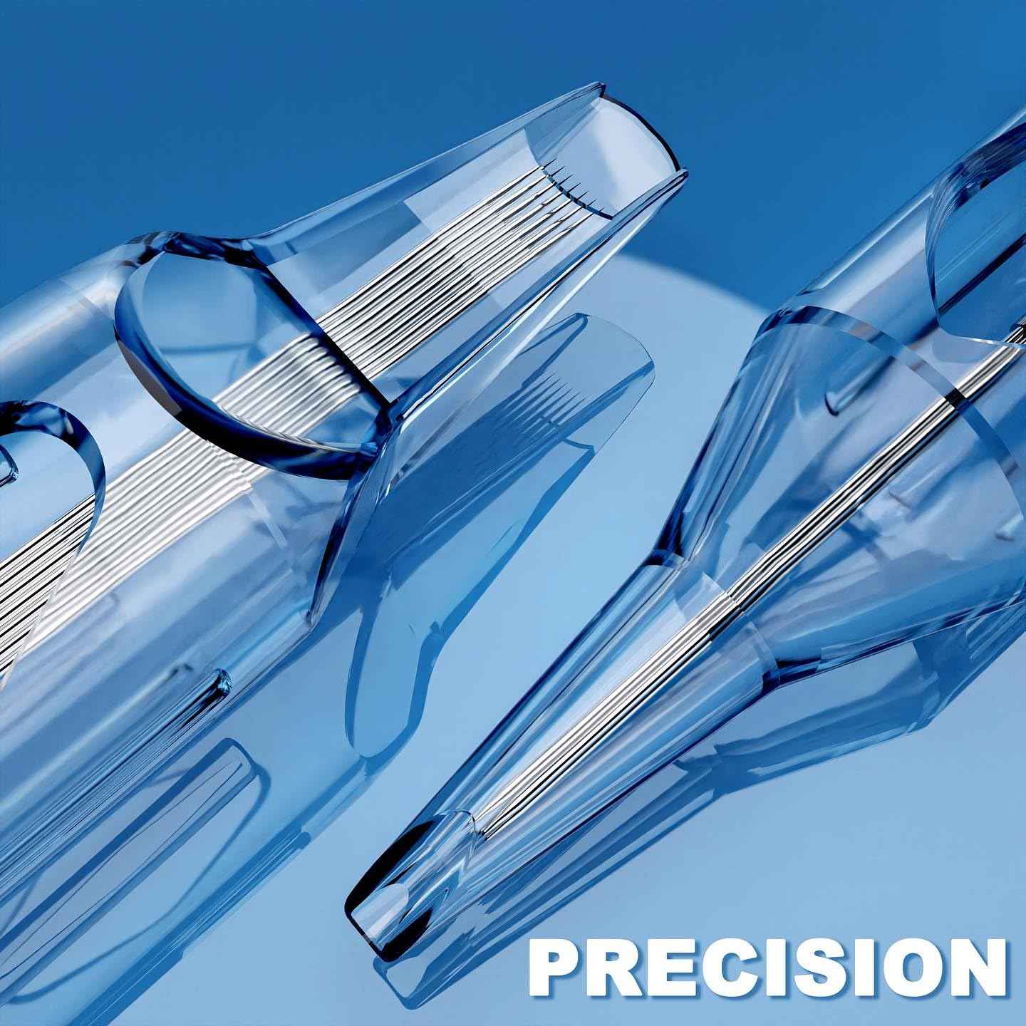 Tattoo Cartridges Needles, 20Pcs Tattoo Needles #10 Bugpin 23 Curved Magnum with Membrane Disposable Cartridges Tattoo Needles Long Taper for Permanent Makeup Tattoo Supplies (1023CML)