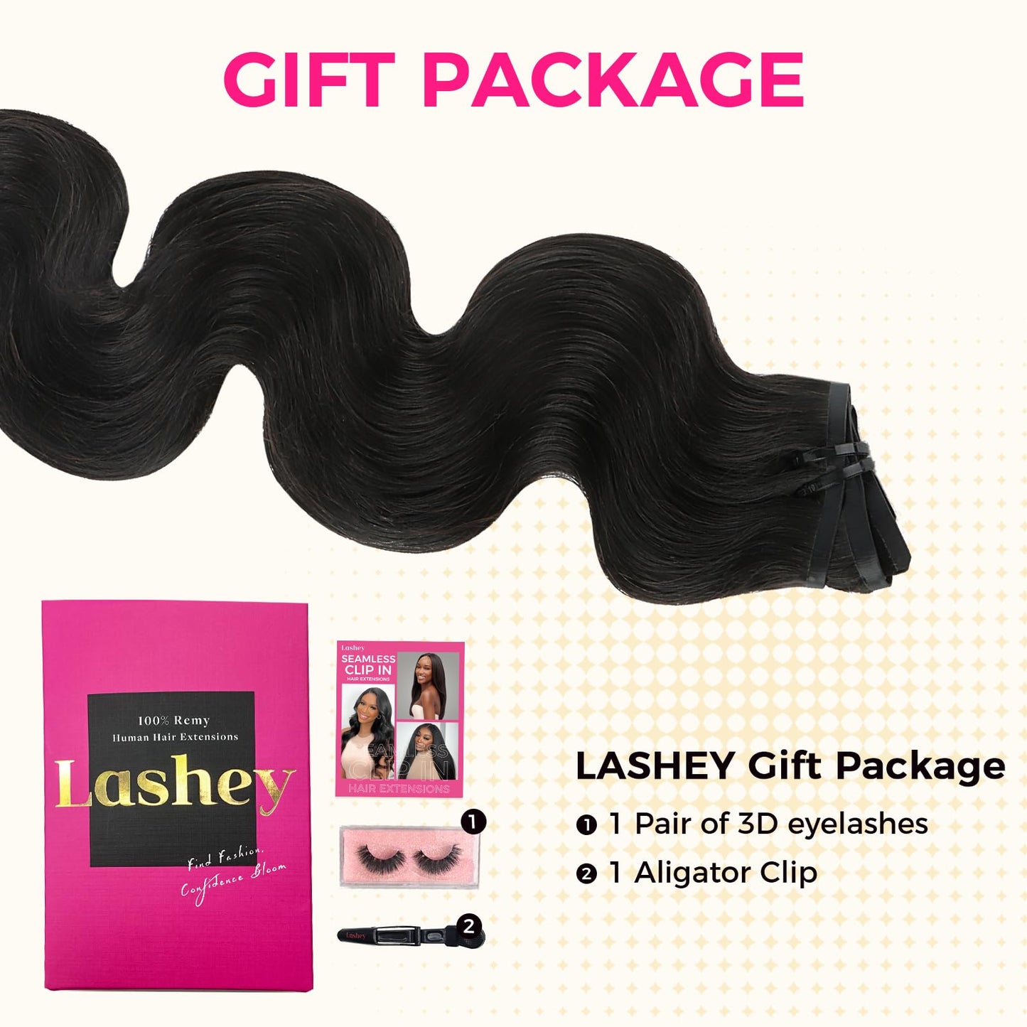 Lashey Seamless Clip in Hair Extensions Remy Human Hair Extensions, 110g 7pcs Body Wave Natural Black Clip in Hair Extensions 100% Real Soft Human Hair Natural Black Human Hair Extensions 14 Inch