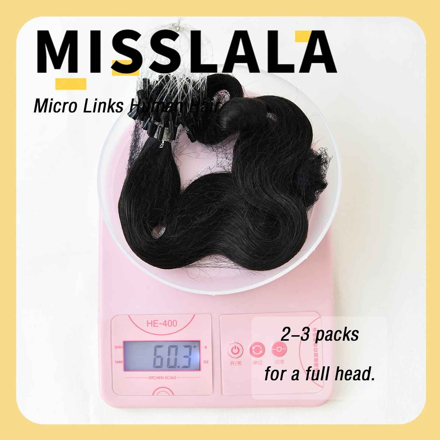 16 Inch Micro Loop Hair Extensions Body Wave Microlink Human Hair Misslala Microbead Hair extensions Color #1 Jet Black Micro Bead Remy Hair Extension Real Human Hair Micro Link Extensions 50S 50G