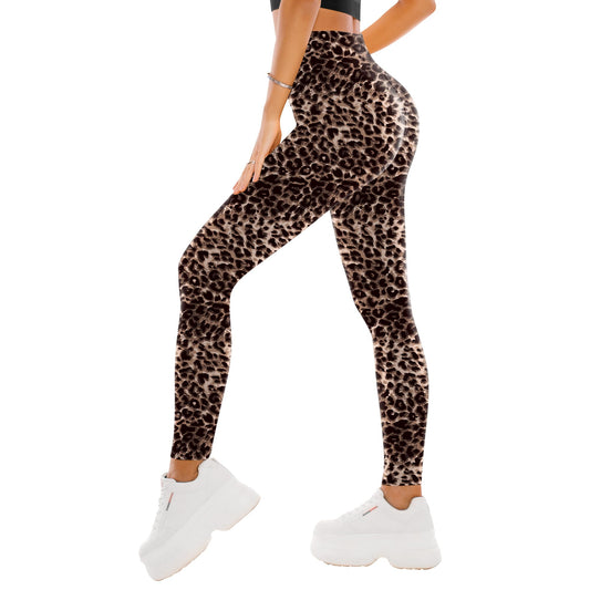 SINOPHANT High Waisted Leggings for Women - Full Length Capri Buttery Soft Yoga Pants for Workout Athletic(Full Leopard,S-M)