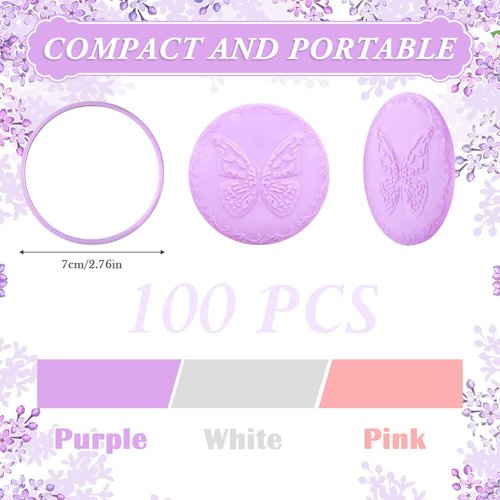 Bucherry 100 Pcs 2.76 Inch 24 Styles Random Pocket Mini Mirror Bulk Portable Round Glass Makeup Purse Small Compact Personal Pocket Mirrors for Women Travel Daily Use Mother‘s Day Gift